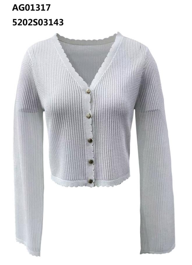 A12 ANOTHER ONE 針織花邊開胸外套 - 米杏色｜5202S03143