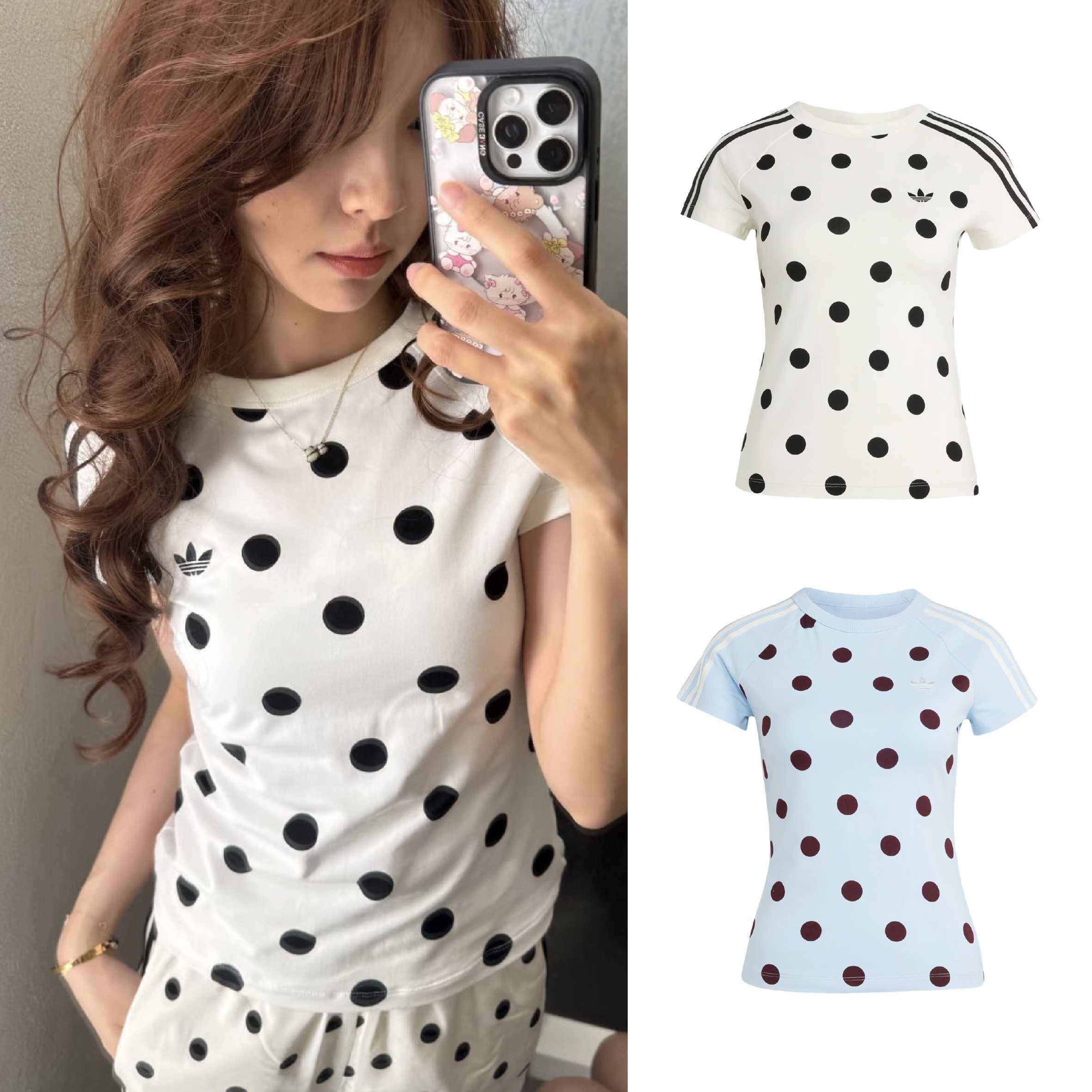 ADIDAS ORIGINALS SLIM FIT CALI TEE 波點 短版上衣 短袖 修身 女款 KV1192 KV1193 / 預購