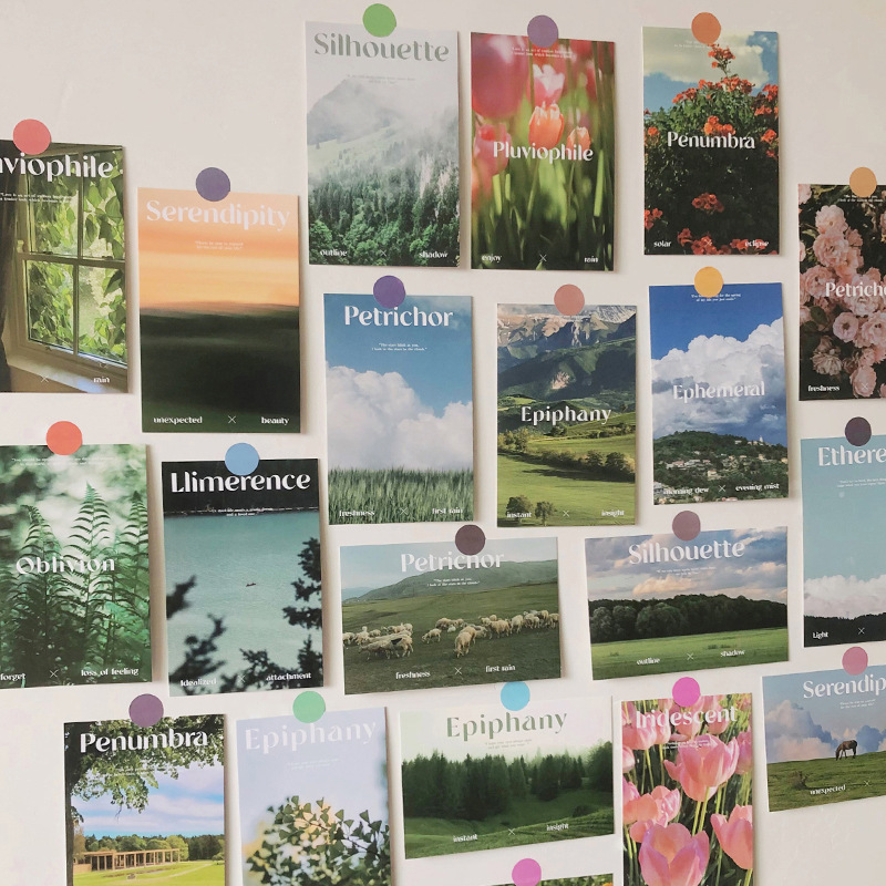 北歐風景畫裝飾小卡30入 共兩款 預購