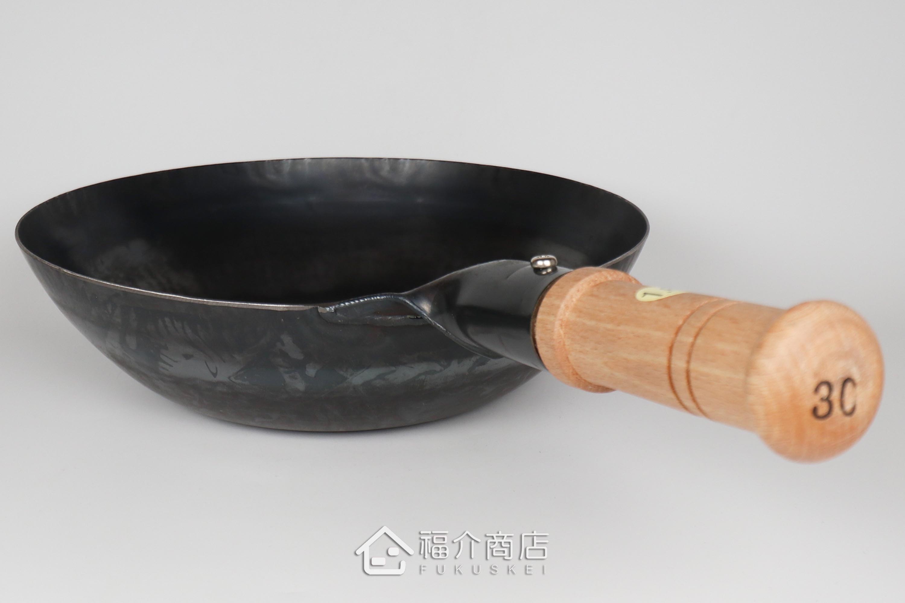 木柄平底30cm鐵鍋