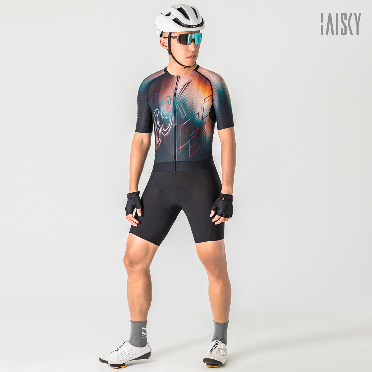 男款空力短車衣 黑澤 深褐