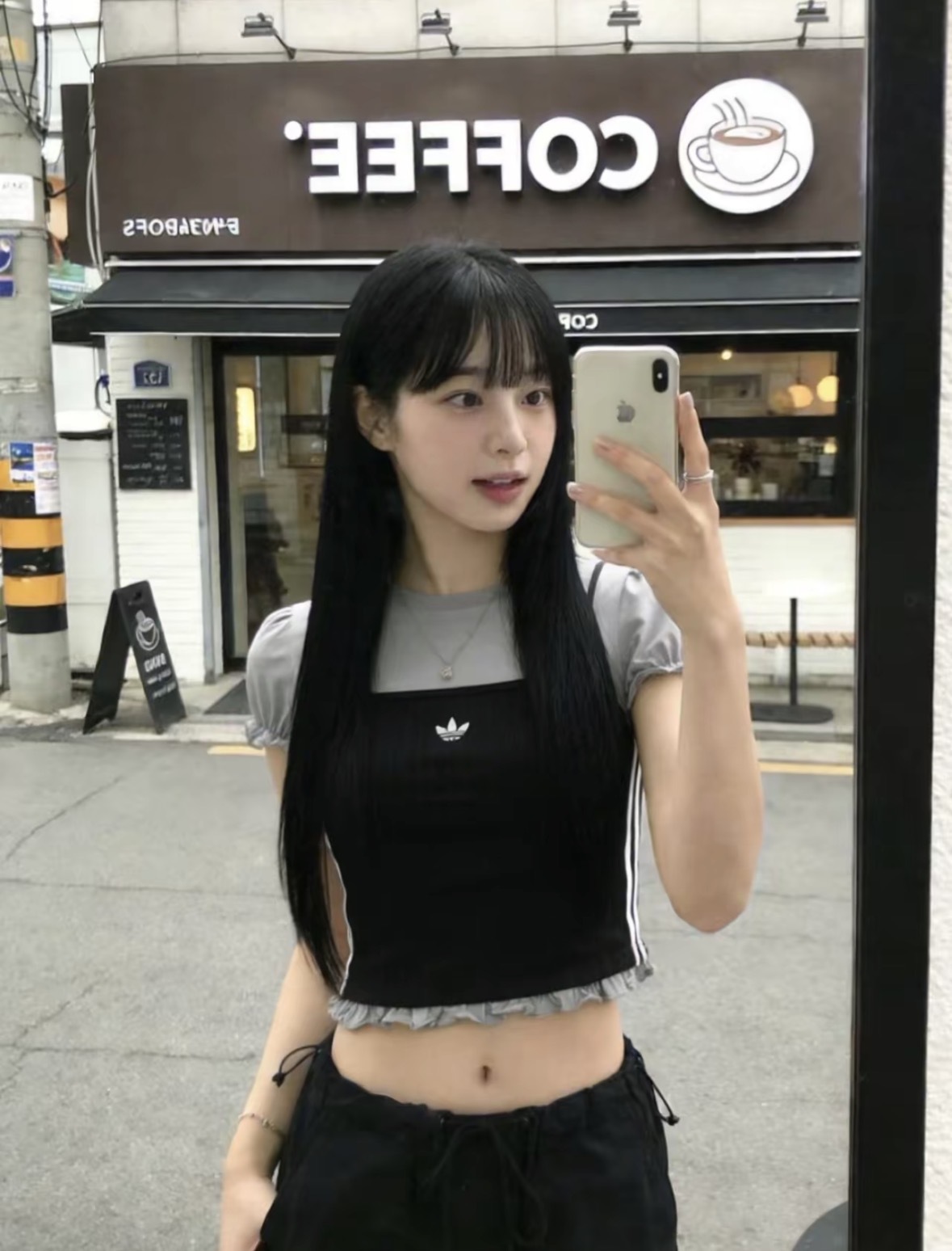 （現貨）ADIDAS OG SLIM 假兩件圓領泡泡袖 2色