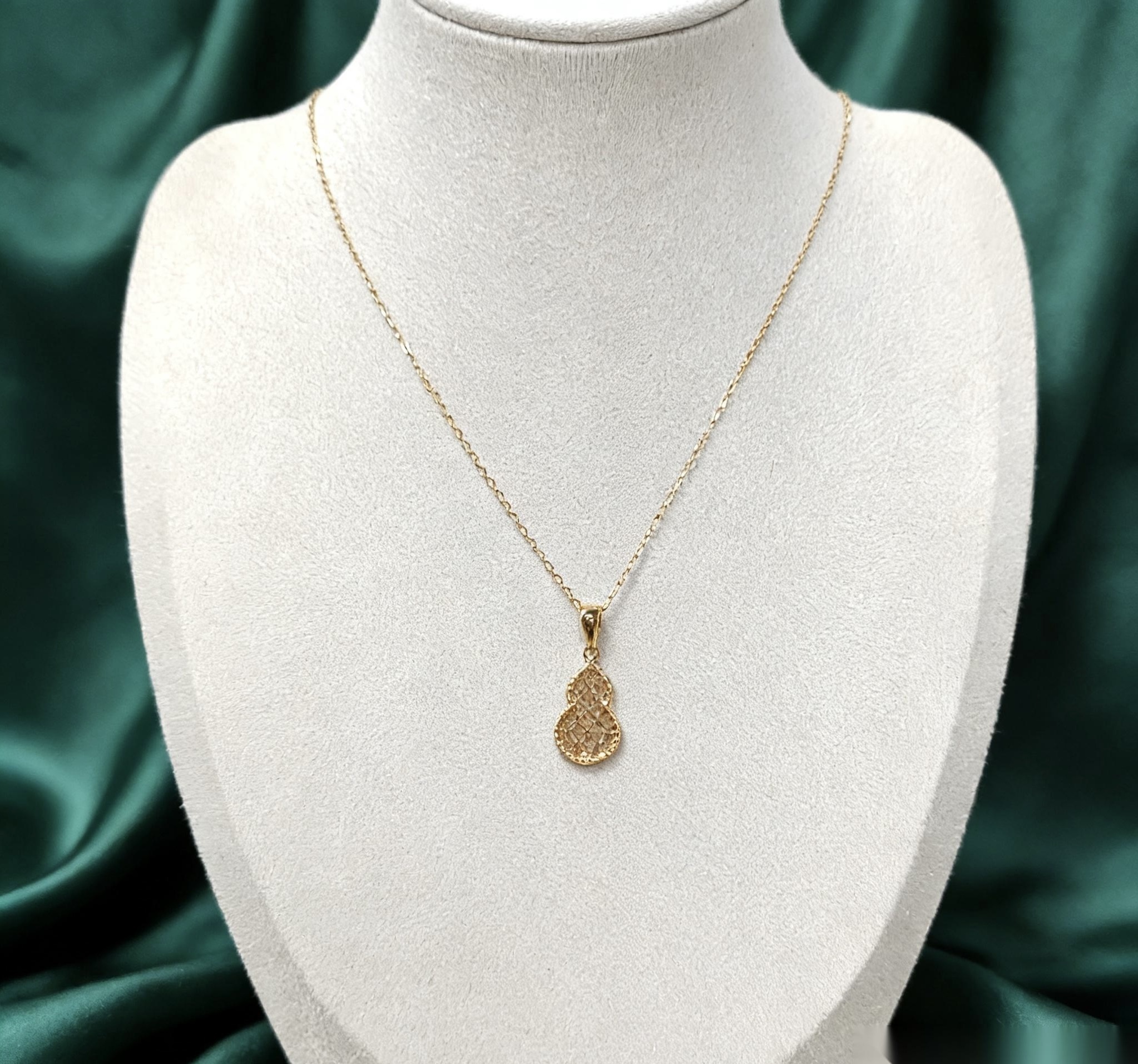 (AK1) 銅錢紋葫蘆 項鏈 S925復古金- #X0248003 #AP2604