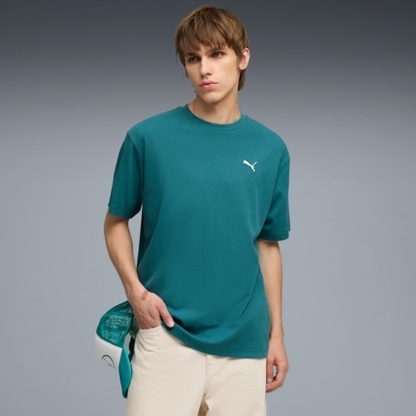 PUMA 短T 基本系列 ESS ELEVATED 藍綠 寬鬆 短袖 T恤 男 69201841