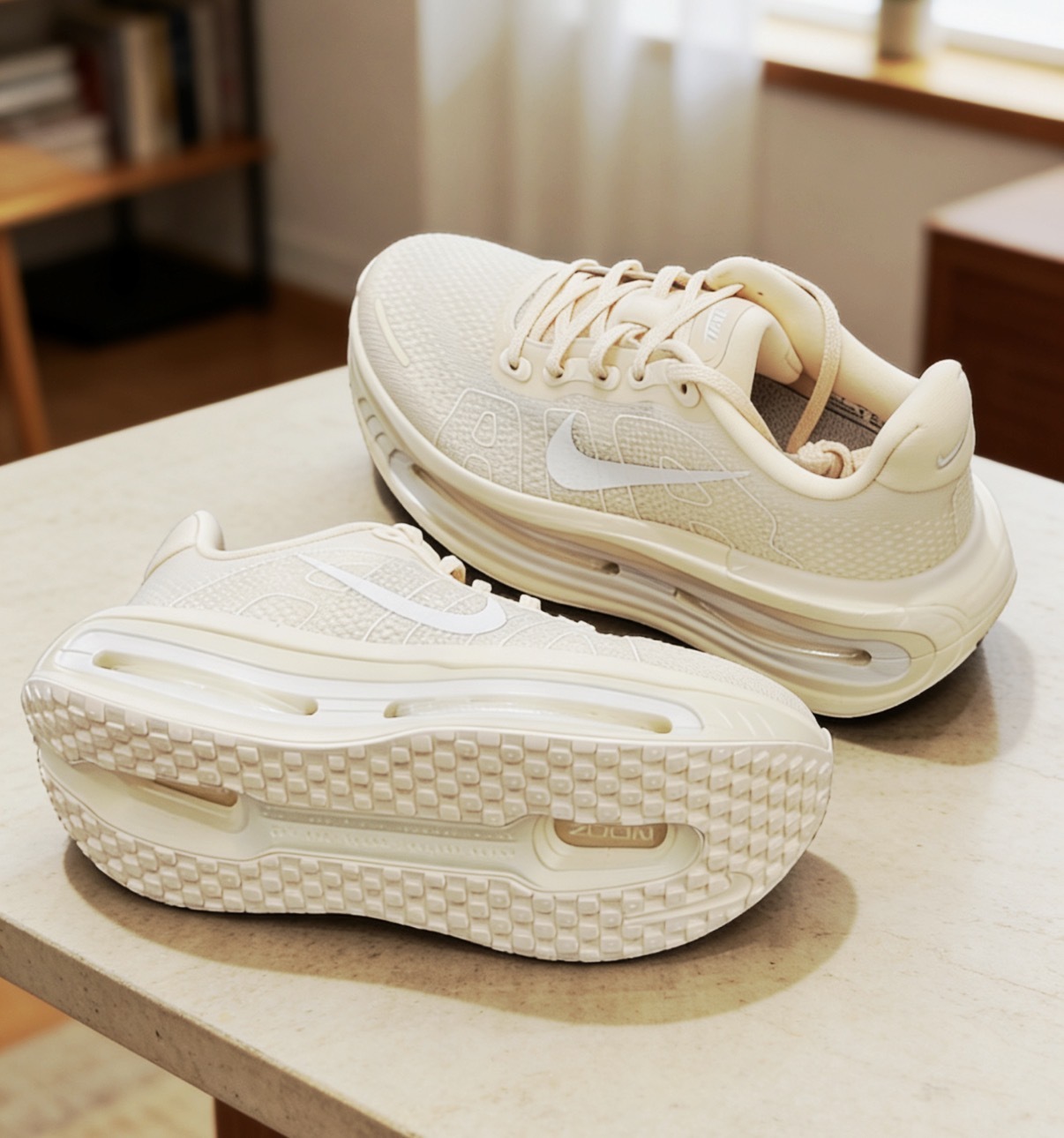 女鞋 NIKE W VOMERO PREMIUM ESS 米白 氣墊 緩震 透氣 慢跑 運動鞋【IQ8102-100】