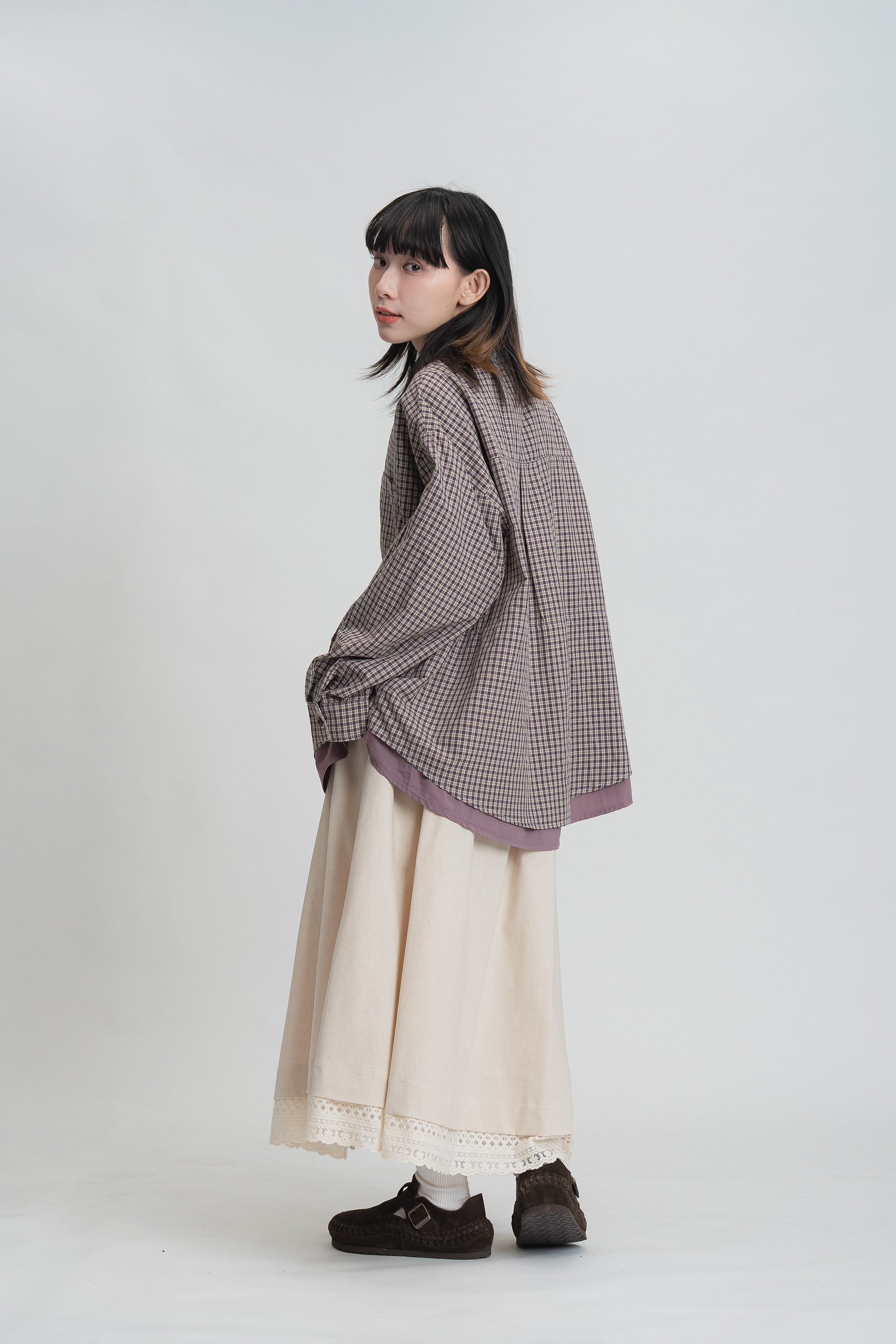 日系拼接雕花半身裙 3色