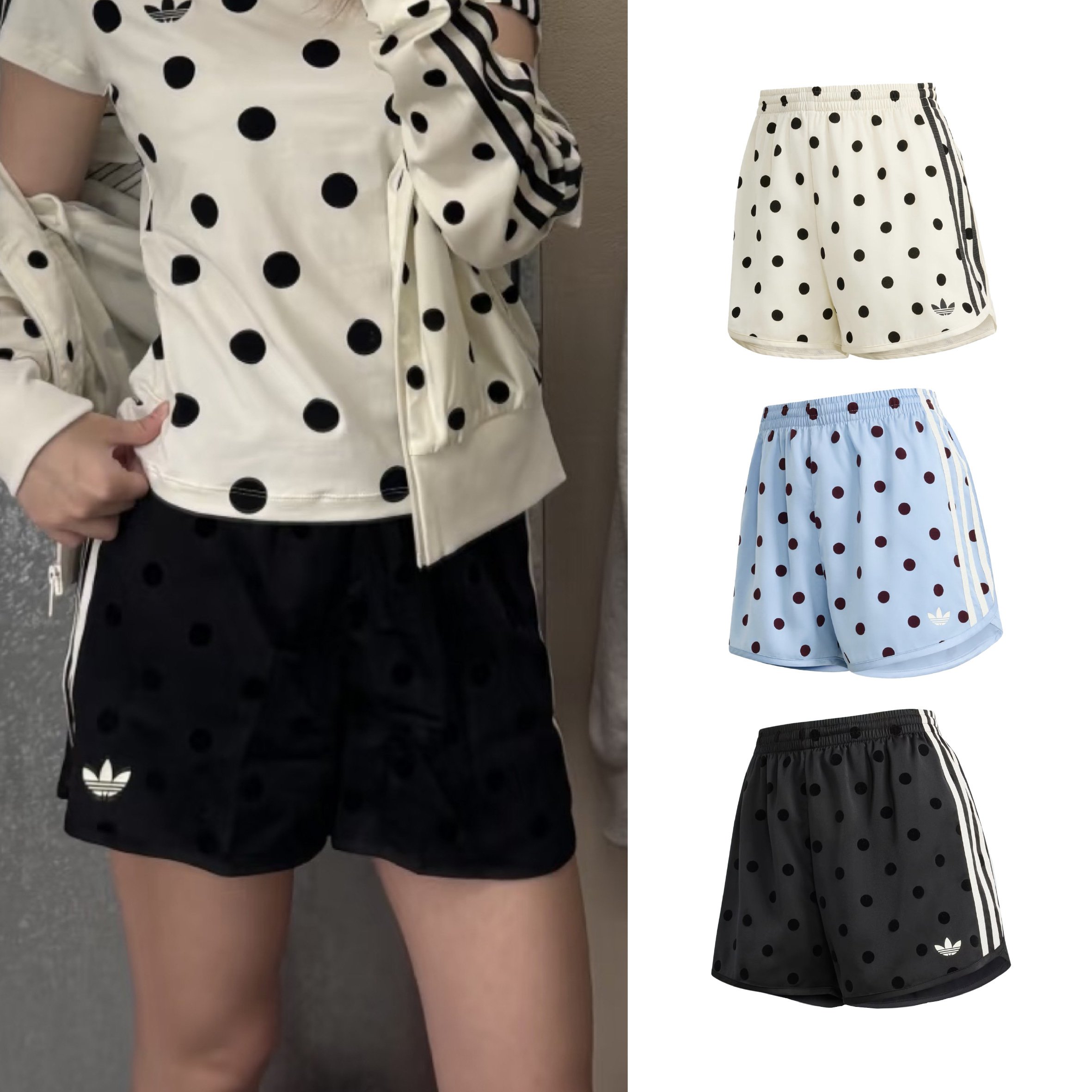 ADIDAS ORIGINALS POLKA DOTS SPRINTER SHORTS 緞面波點 運動褲 短褲 女款 KV1171 KV1172 KV1173 / 預購