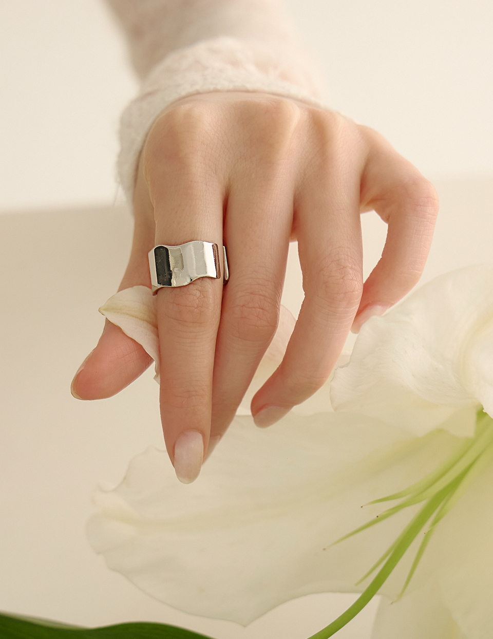 幾何切面寬版戒指