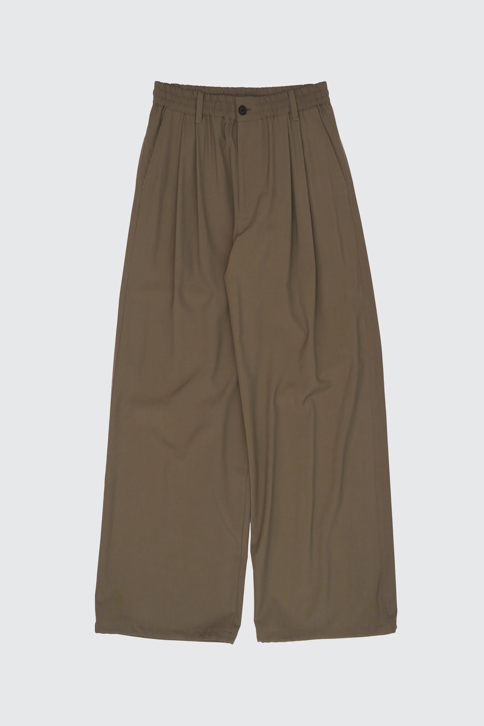YOKE WOOL WASHER TROPICAL 2PLEATED EASY TROUSERS (2COL)