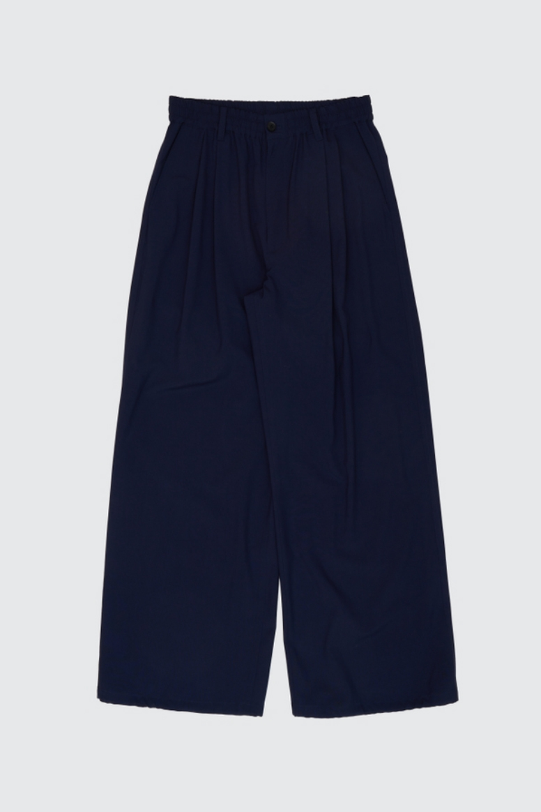 YOKE WOOL WASHER TROPICAL 2PLEATED EASY TROUSERS (2COL)