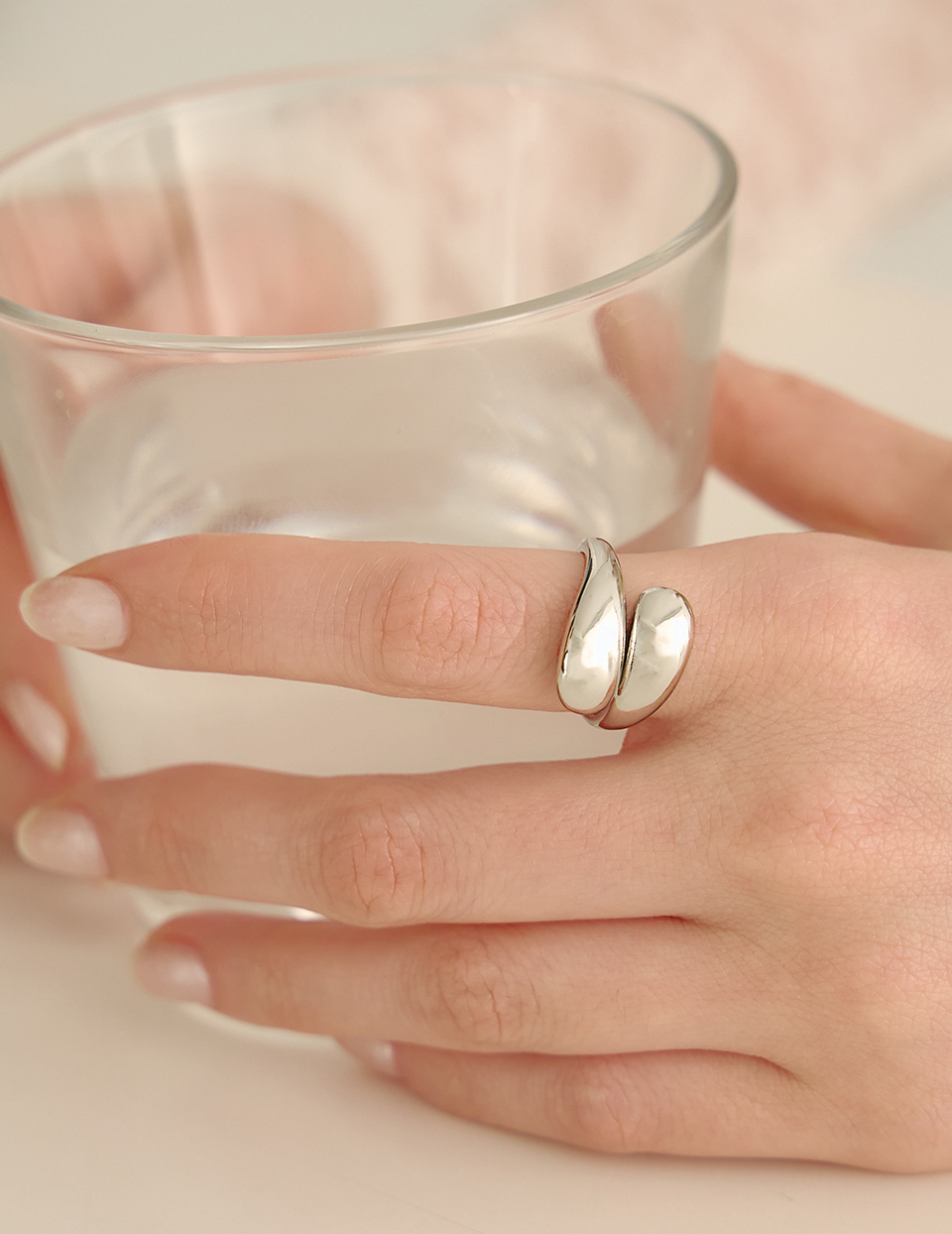 厚感圓弧可調式戒指