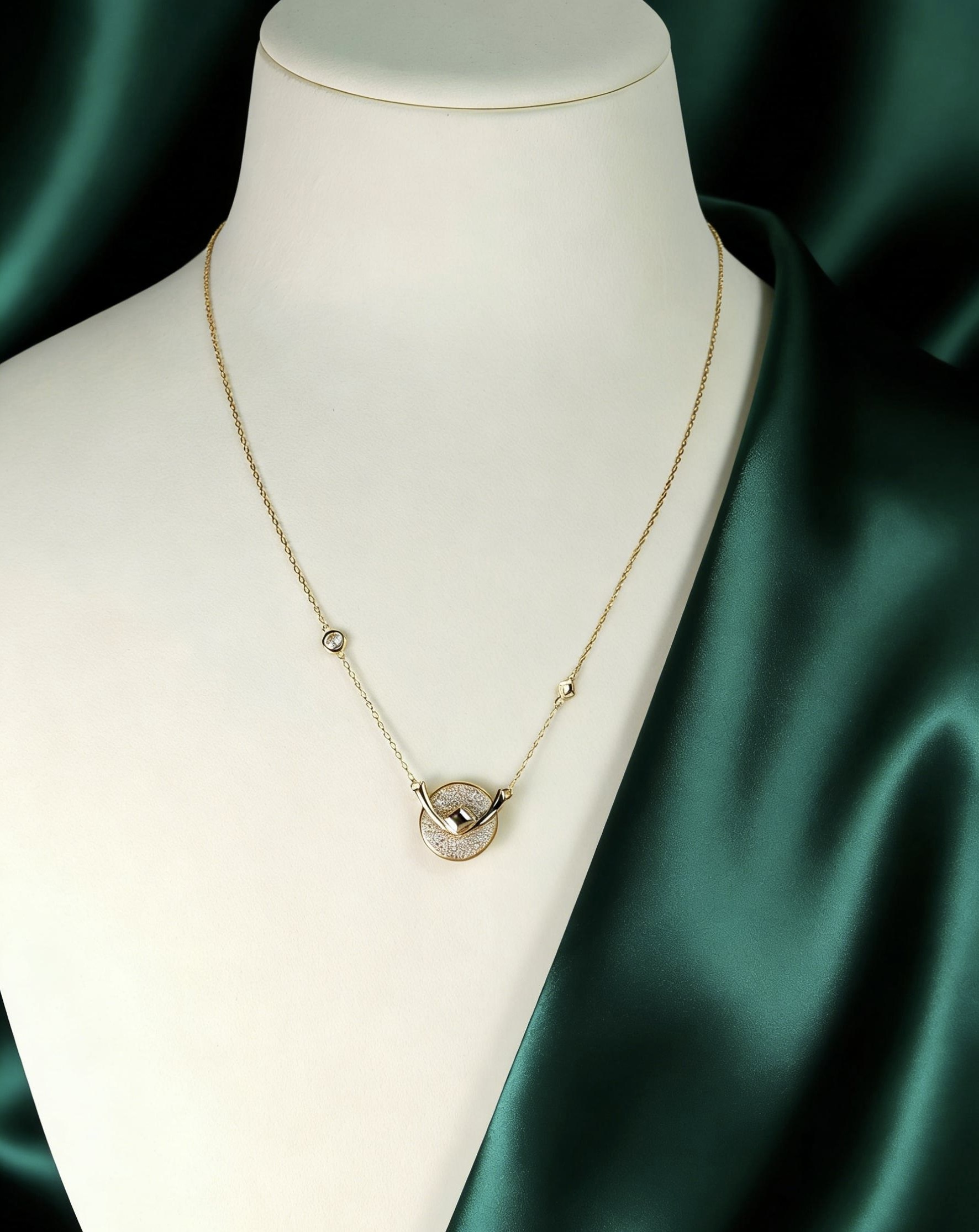 (AF1) 方圓共生 項鏈 S925復古金- #X0239603 #AP2604