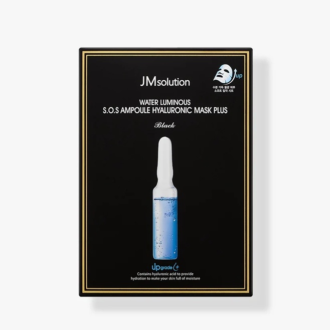 [K] JM JMSOLUTION WATER LUMINOUS S.O.S AMPOULE MASK PLUS BLACK, 8809852542650 (KJM21)