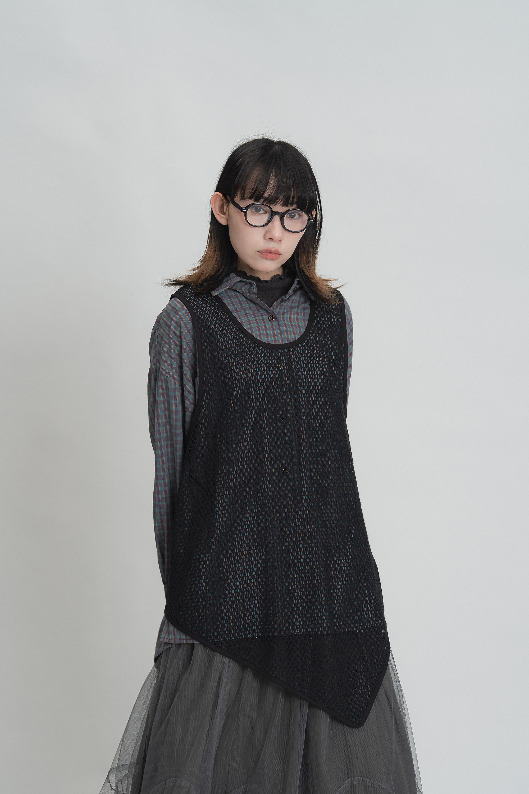 不規則鏤空疊搭背心 3色