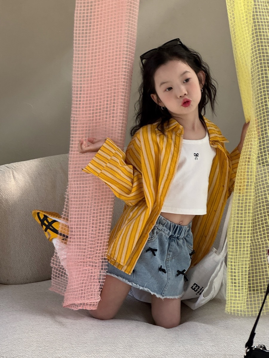 不修邊蝴蝶結牛仔裙