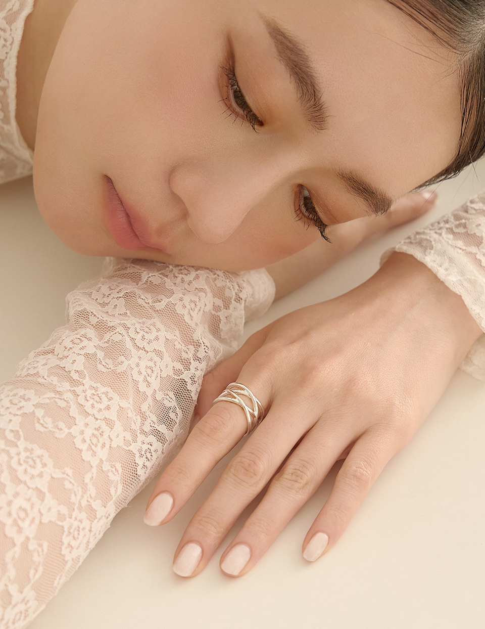 極簡線條編織可調式戒指