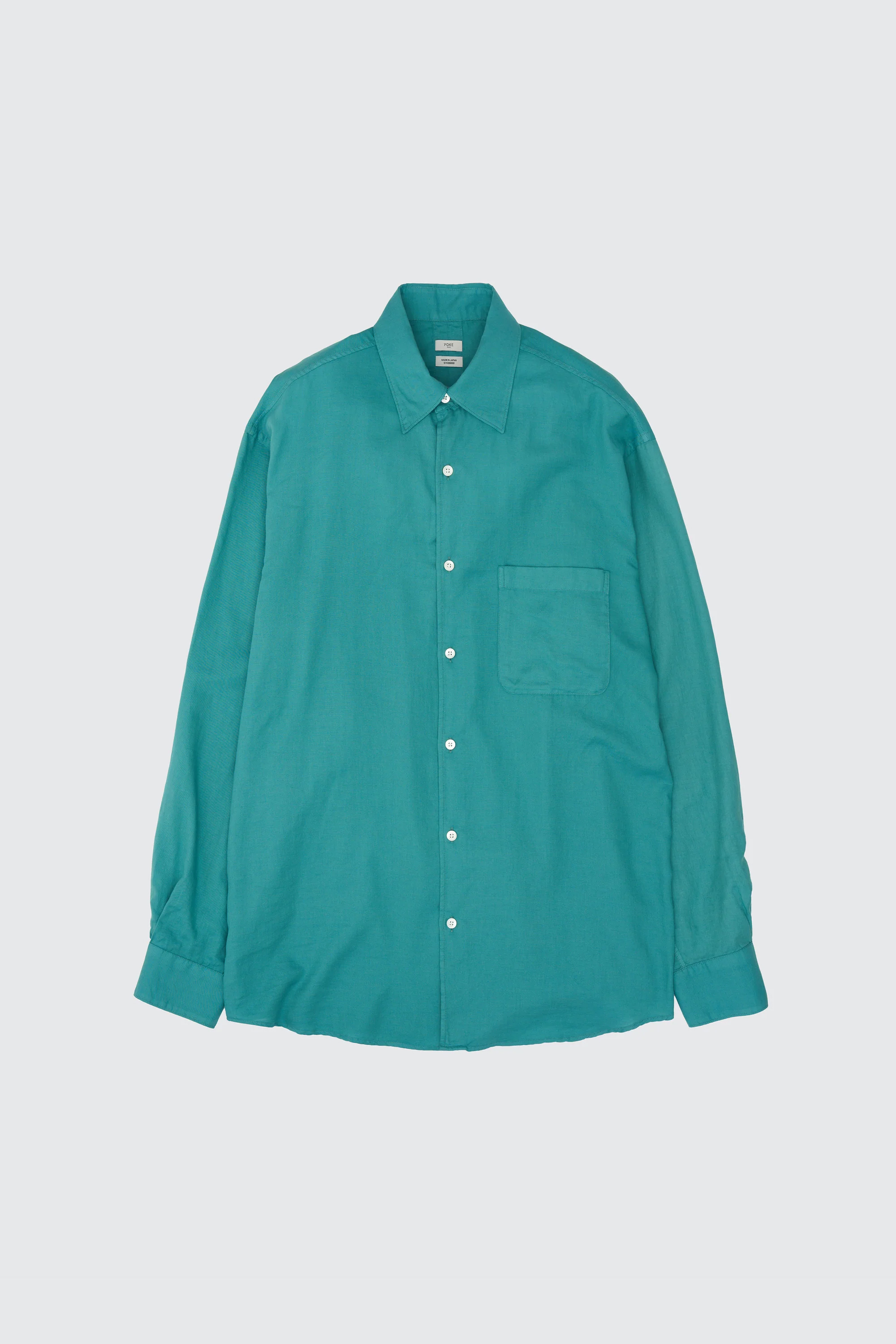 YOKE COTTON SILK TWILL GARMENT-DYED LOOSED SHIRT (2COL)