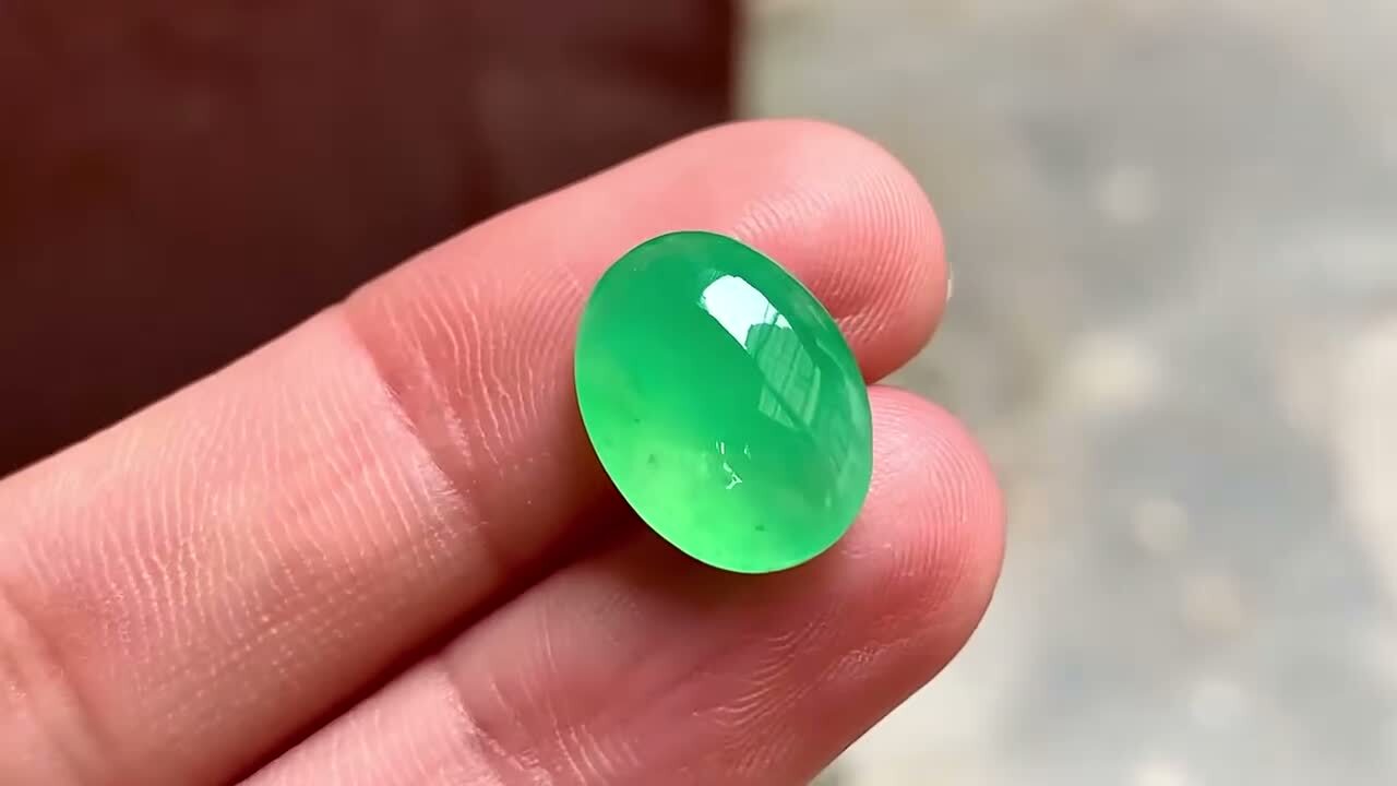 翡翠木那綠蛋面,天然翡翠A玉, 緬甸玉, Jade, Jadeite