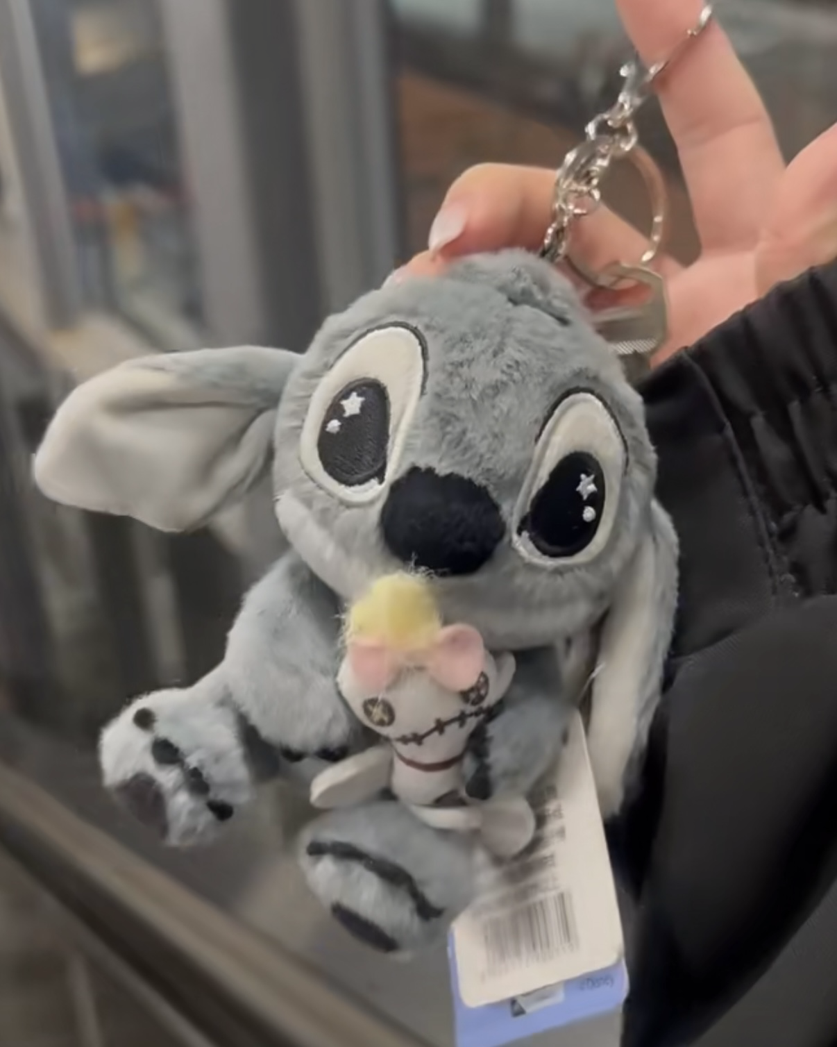 <正版授權>迪士尼 史迪奇 黑皮 焦糖 毛絨吊飾 鑰匙圈