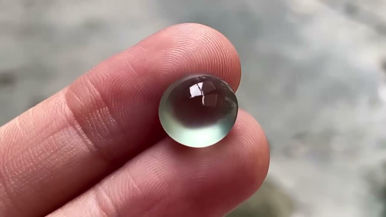 翡翠玻璃藍鋼圓蛋面,天然翡翠A玉, 緬甸玉, Jade, Jadeite