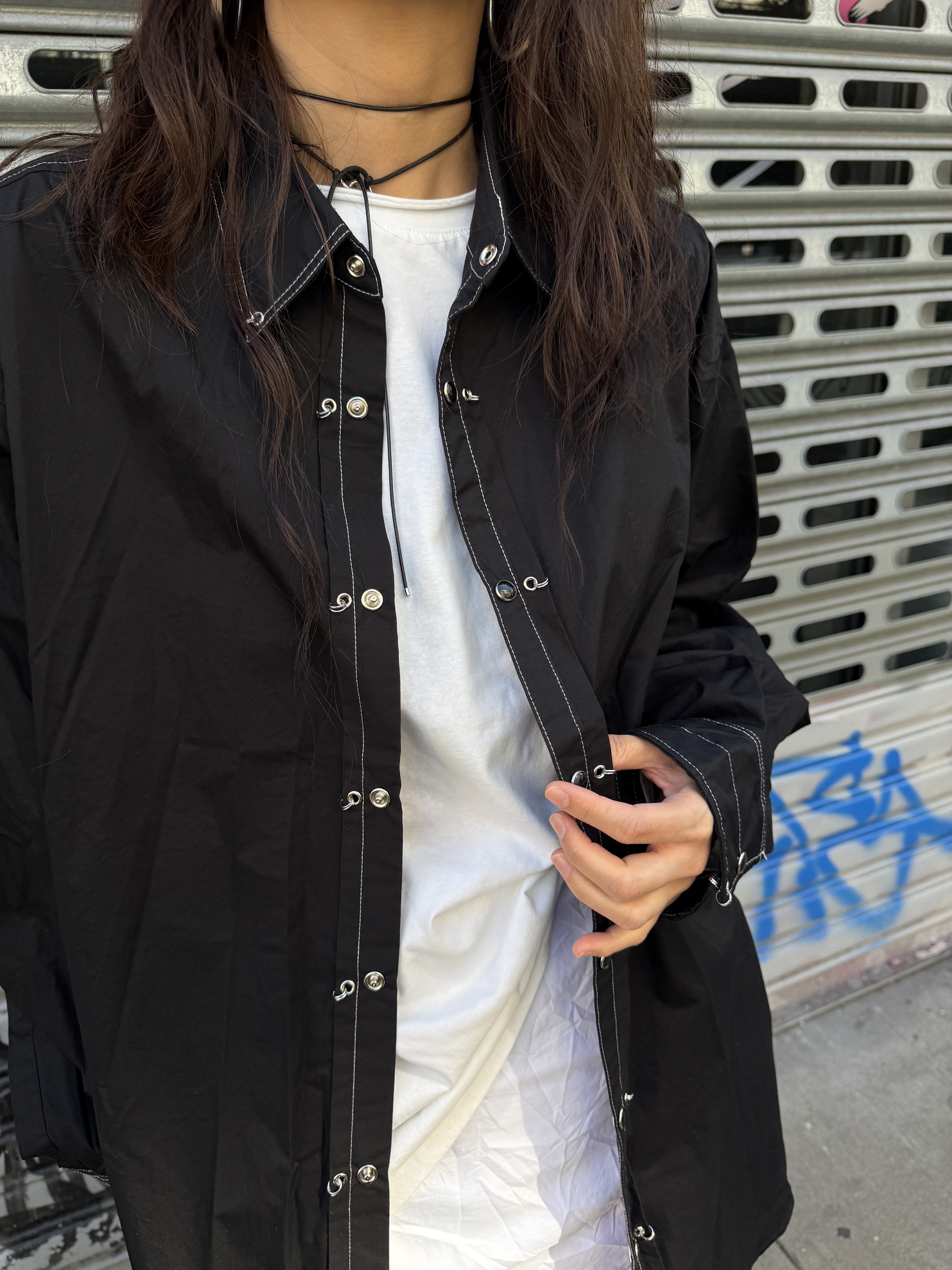 Eyelet button details shirt