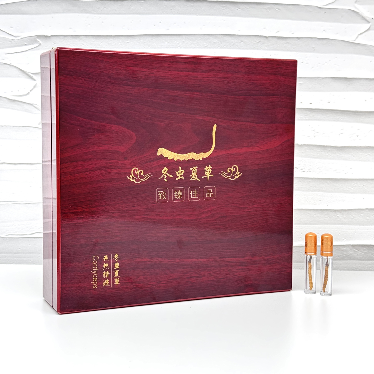 【O My Zhop x 新彊好貨 0316 】[ZS02] 西藏AA級正品西藏野生冬蟲草 30條/木禮盒 (10g), 送2g波斯藏紅花