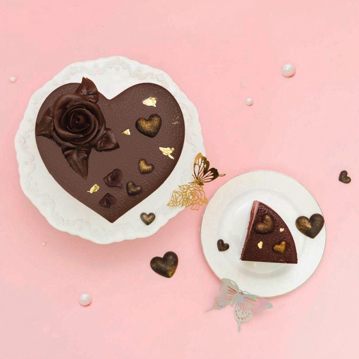 黑金玫瑰 6-8吋【苦甜巧克力/香濃巧克力/巧克力蛋糕/2026母親節蛋糕】