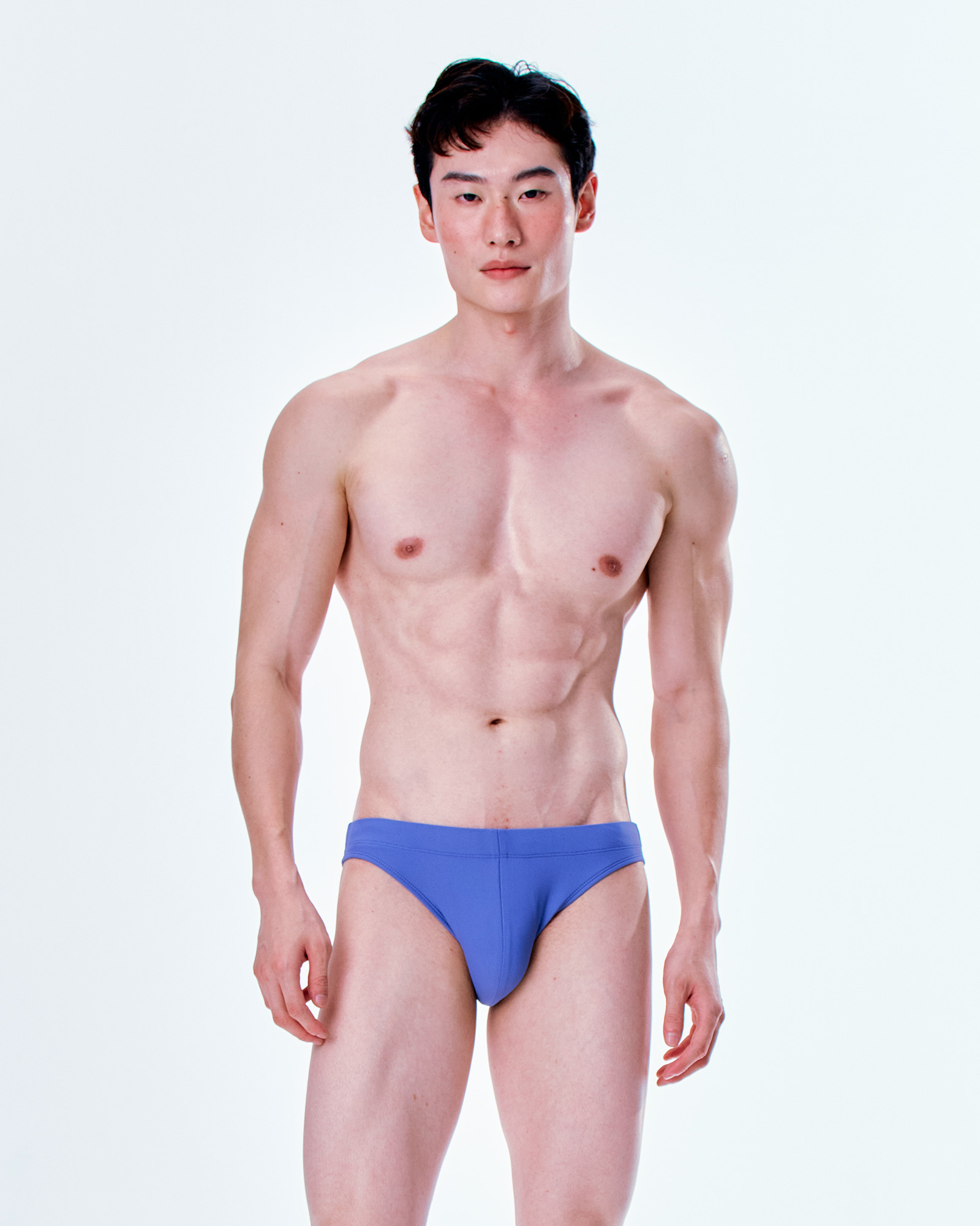 【長春花藍】Saxon 男性低腰三角泳褲