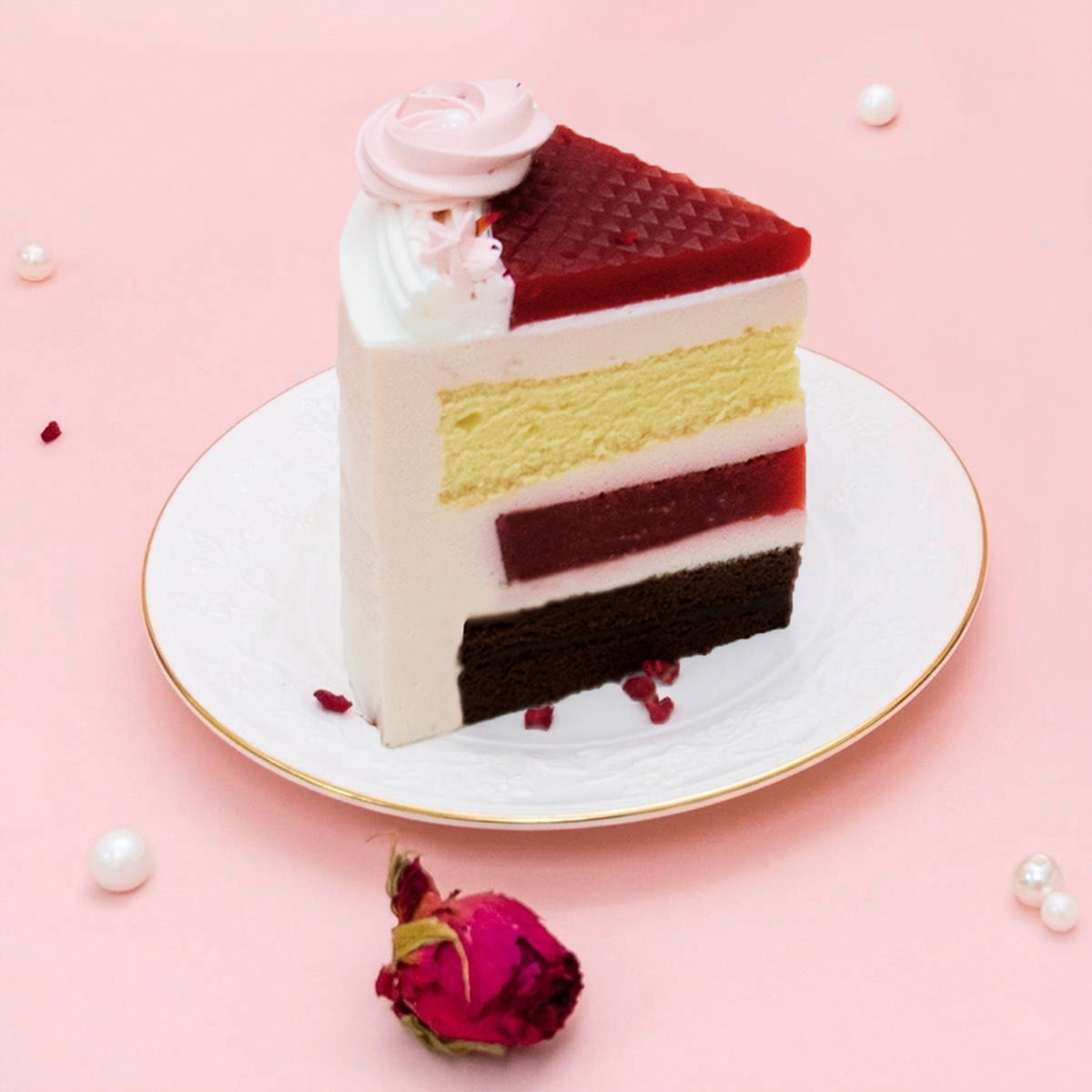 玫瑰戀語 6-8吋【玫瑰荔枝慕斯/莓果庫利/雙層戚風蛋糕/2026母親節蛋糕】