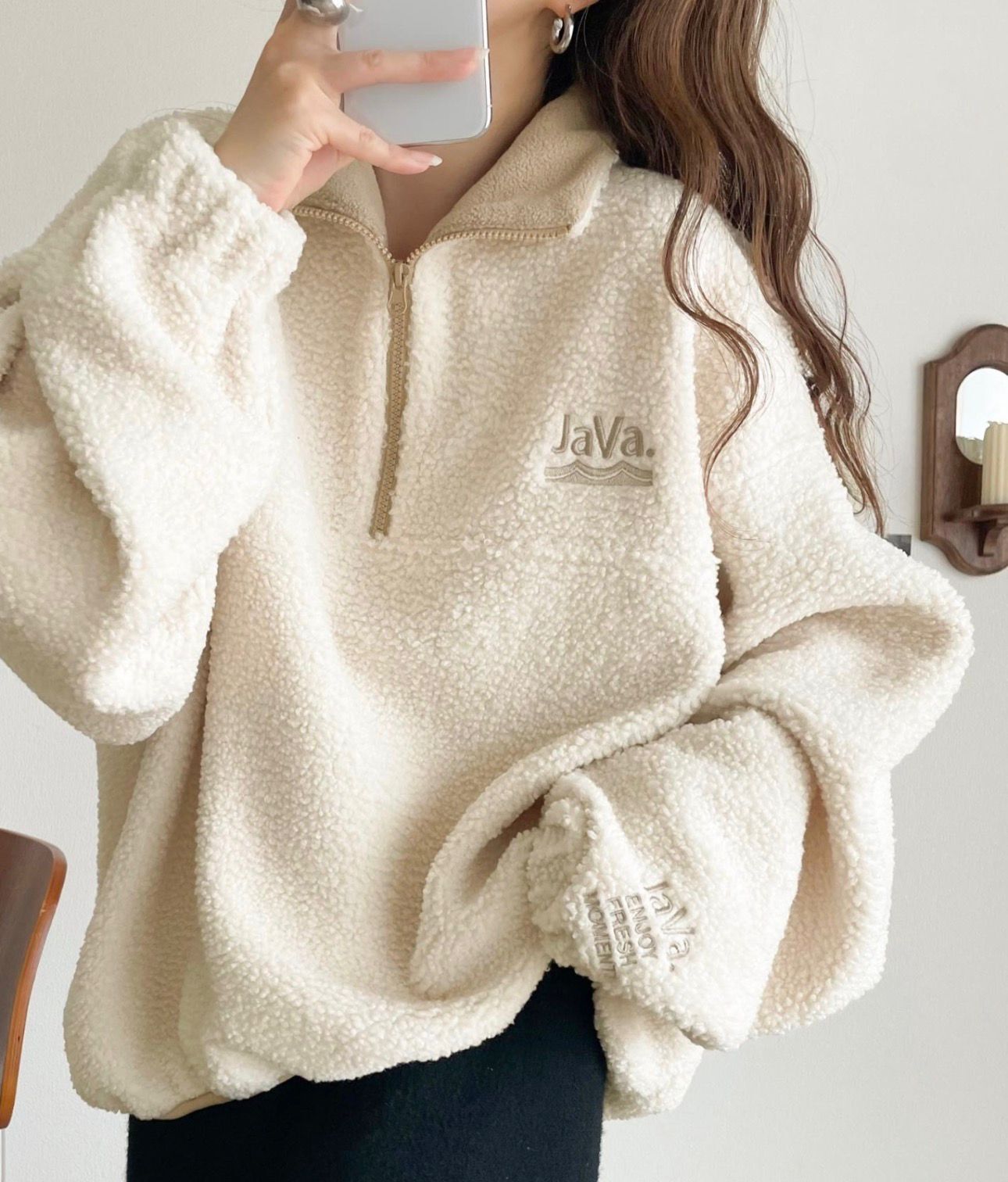 【預購】JN031313 Java 羊羔毛半開襟衛衣