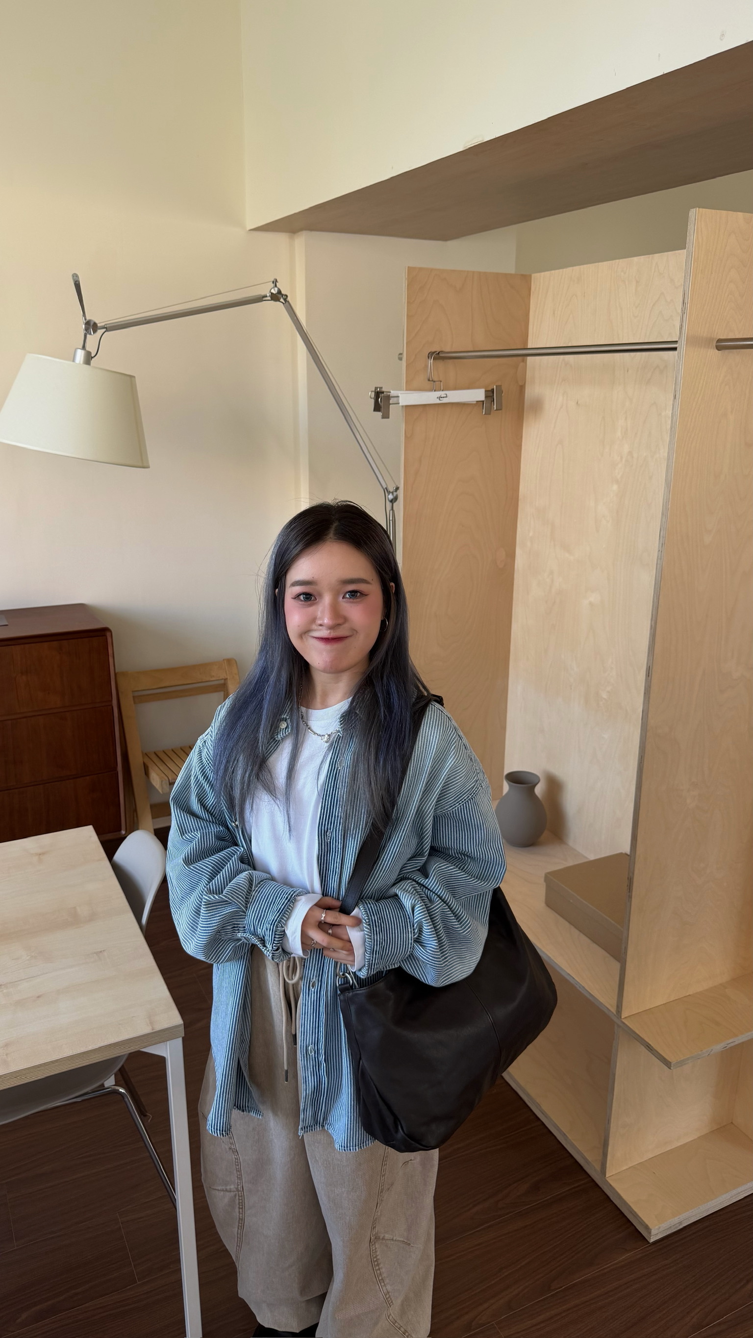 漸層刷白直紋牛仔襯衫☝🏻