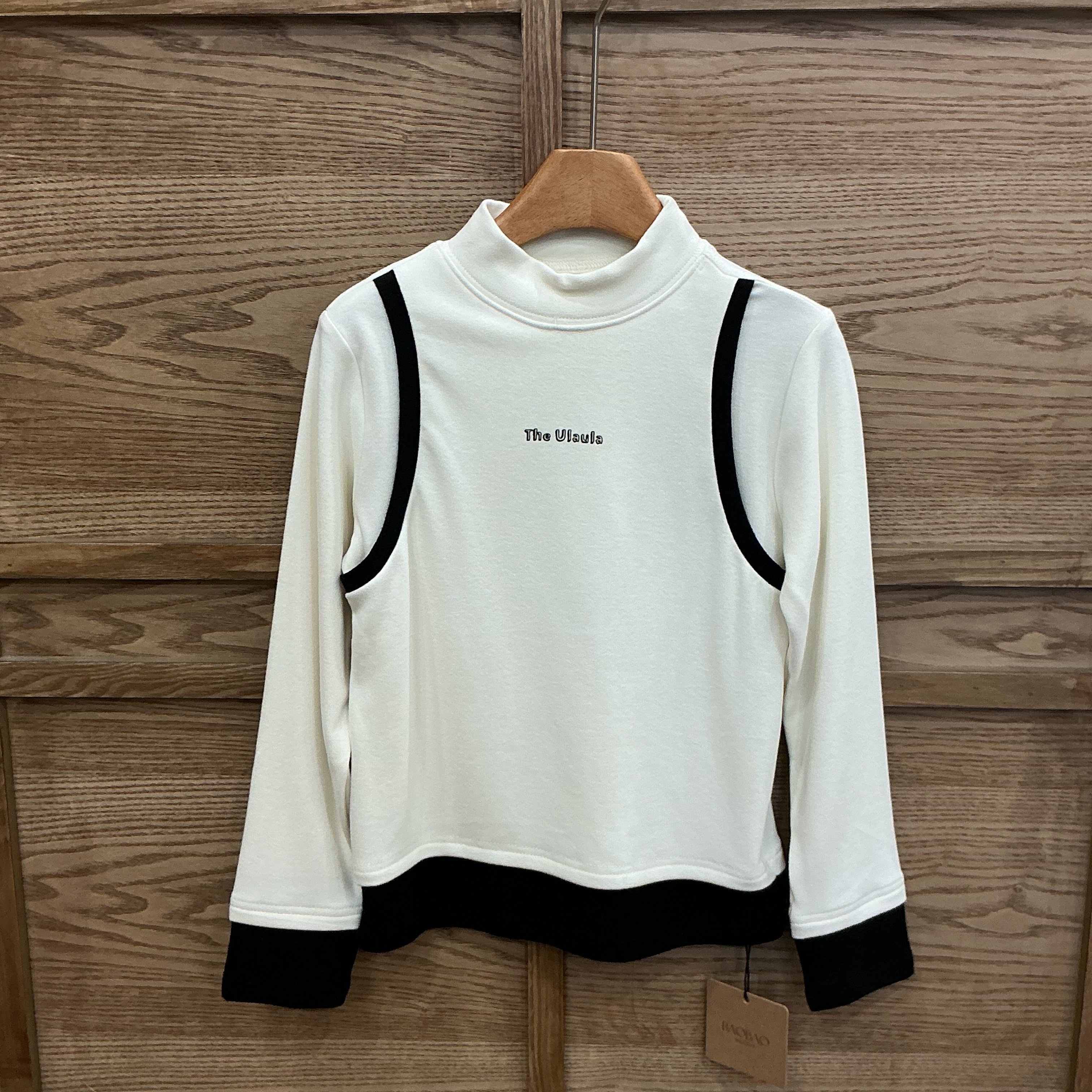 A03721柔軟拼接內裡磨毛上衣