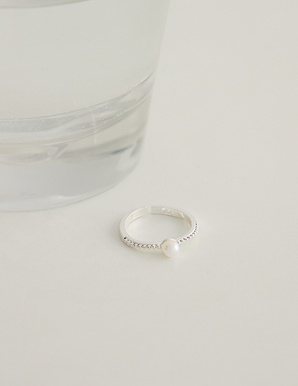 質感珍珠可調式戒指