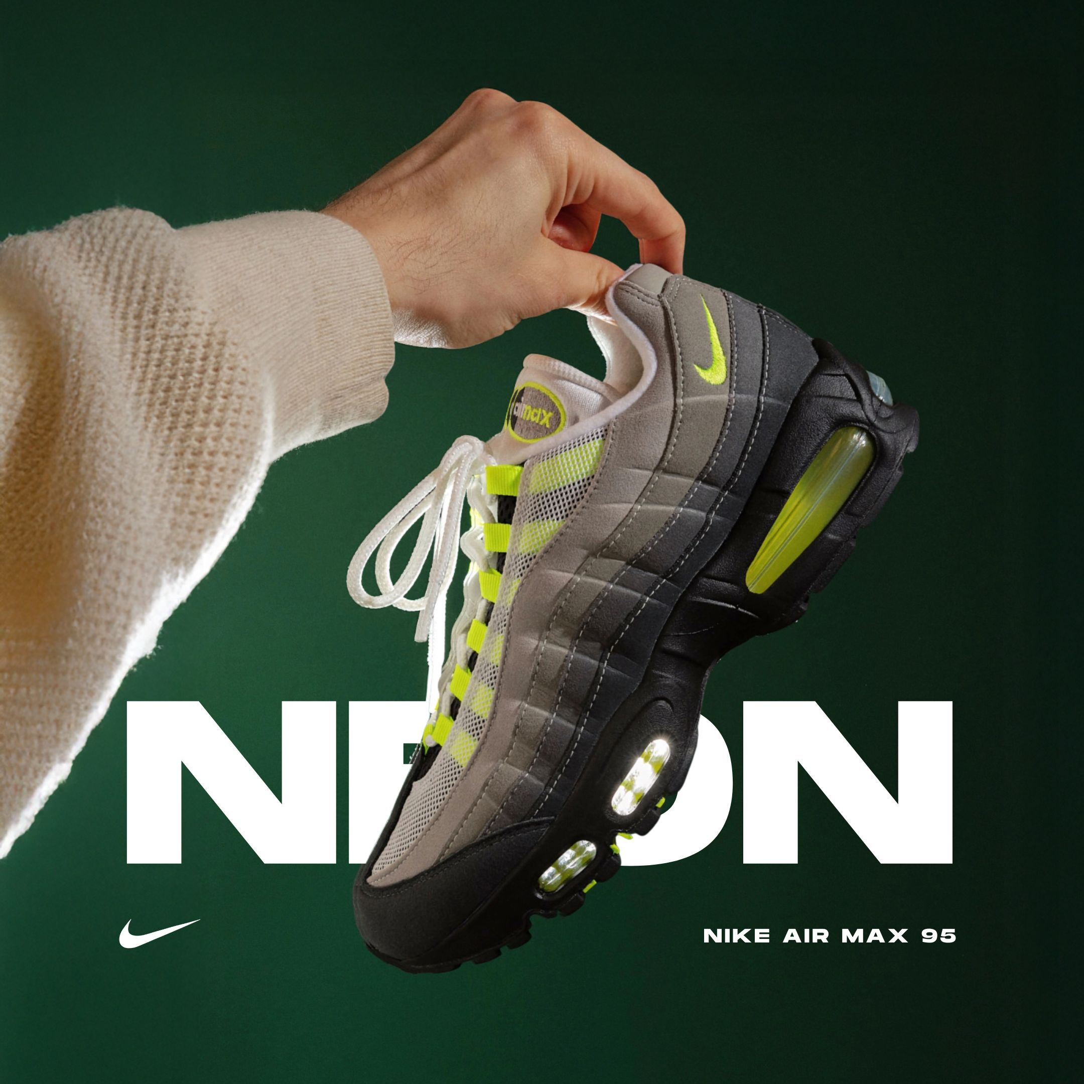 NICEDAY 代購 Nike Air Max 95 Neon 科技 泥灰 霓虹 灰 灰綠 氣墊 復刻 HM4740-001