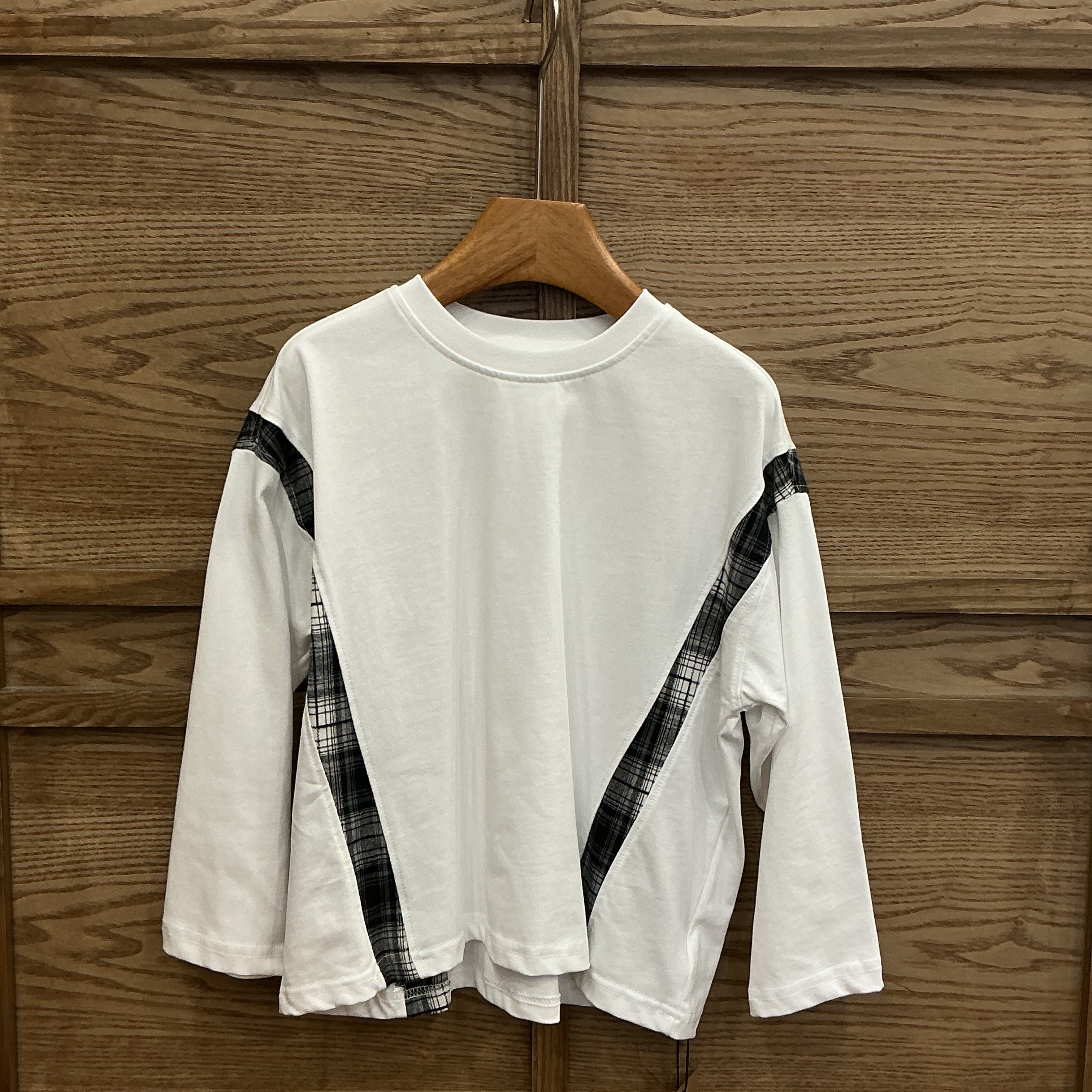 A04333格子拼接上衣