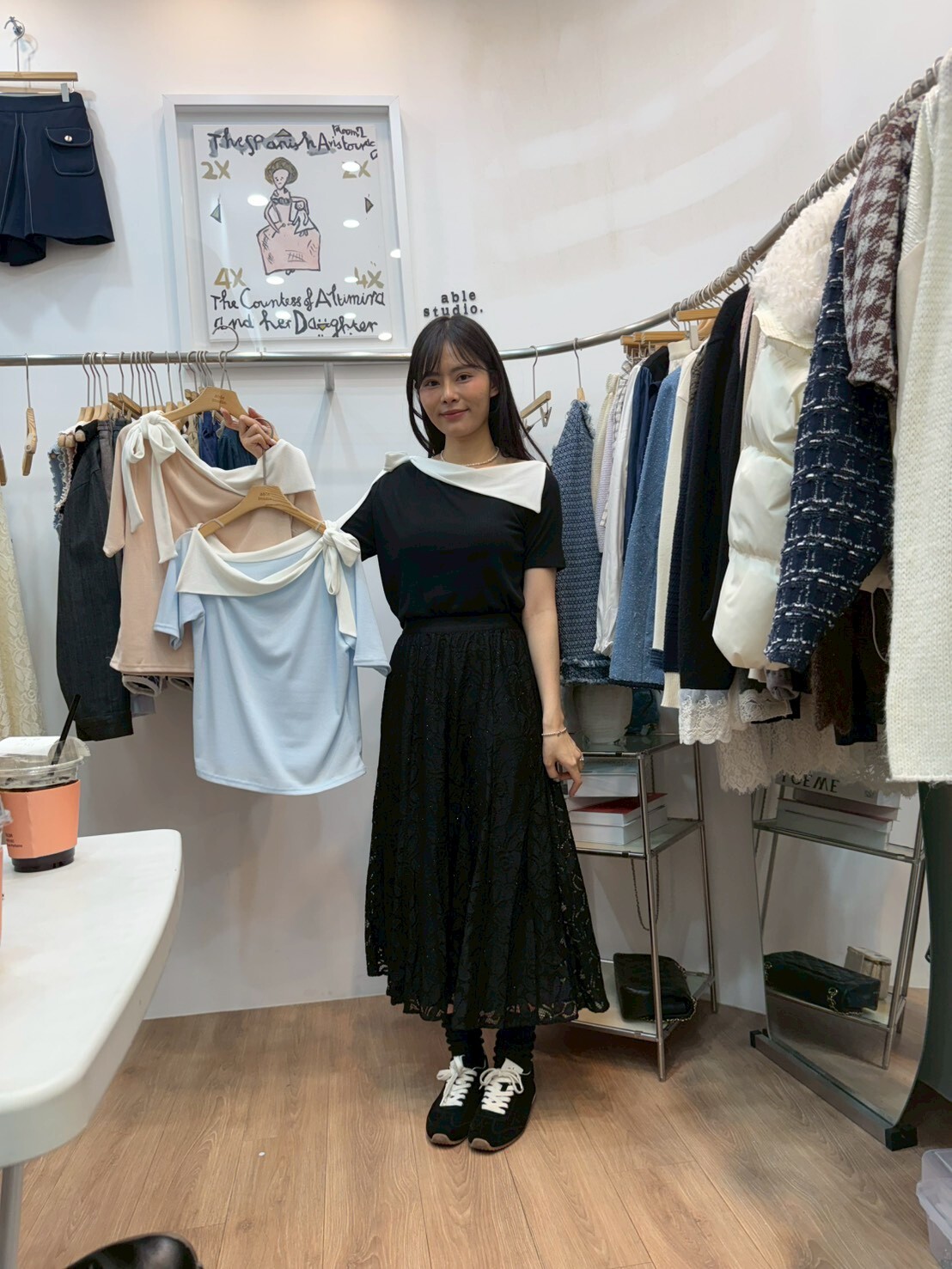 AS6052 平口船領綁帶上衣