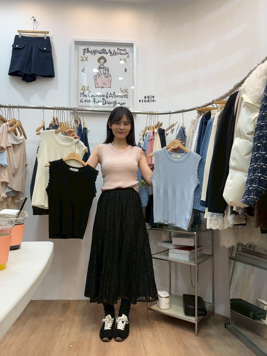 AS6053 木耳小花邊百搭背心