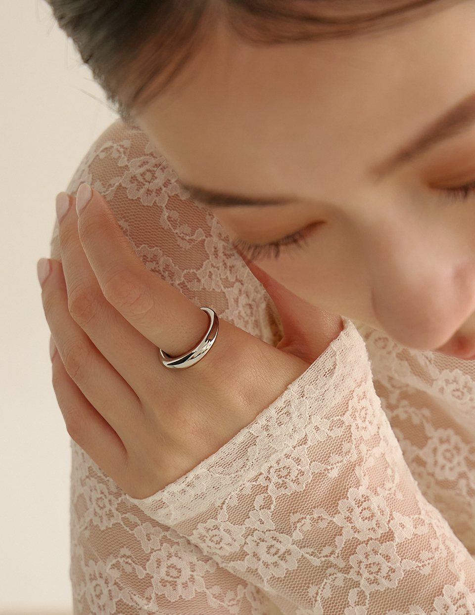 極簡光面圓弧戒指