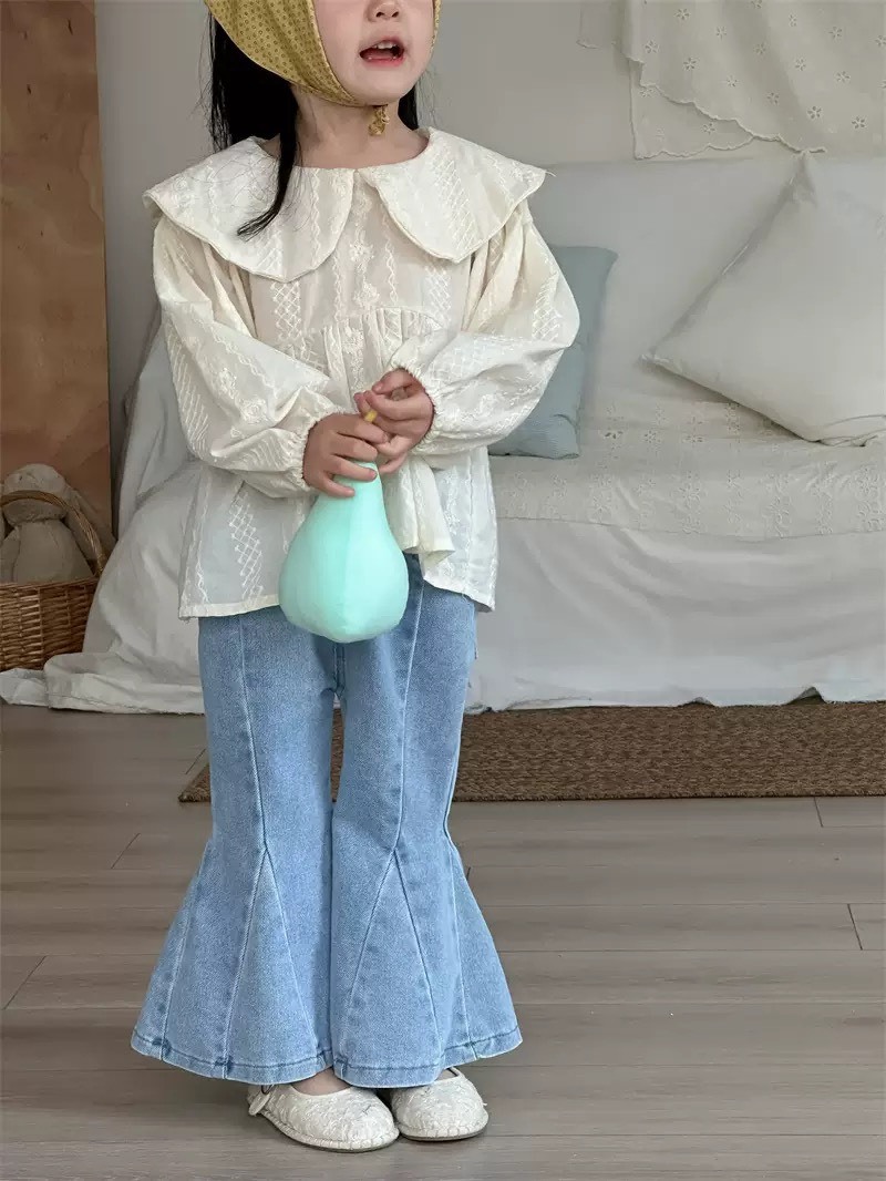 大喇叭牛仔寬褲