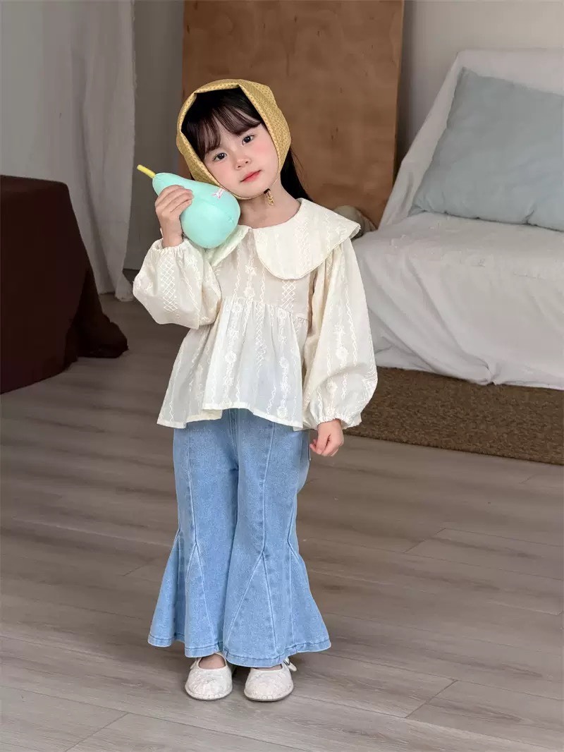 大喇叭牛仔寬褲