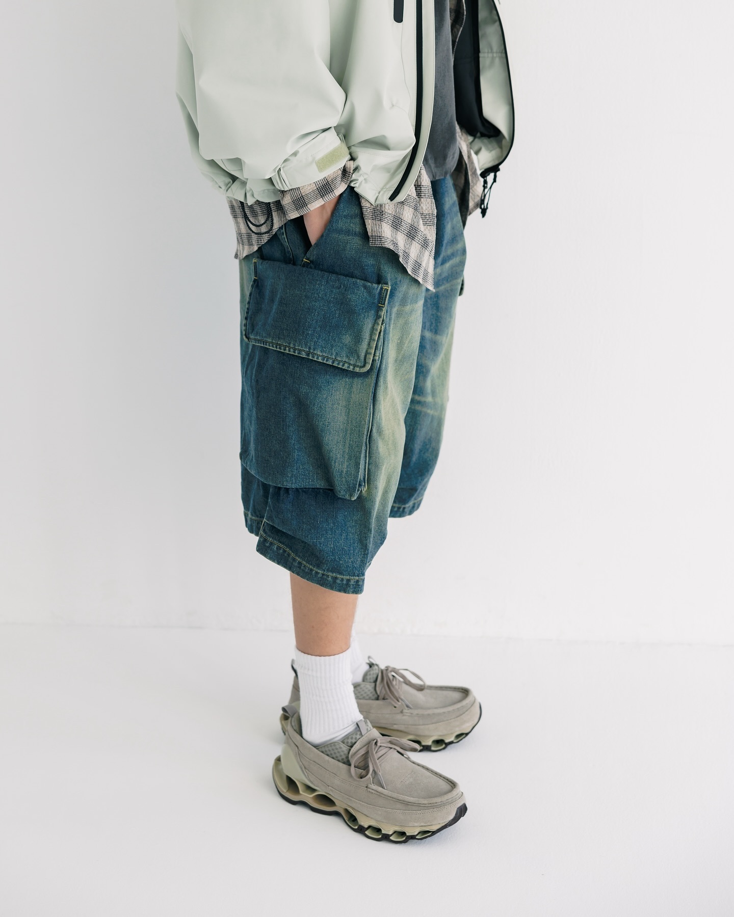 CLESSTE VINTAGE DYED DENIM HALF PANTS 1 CLESSTE VINTAGE DENIM 