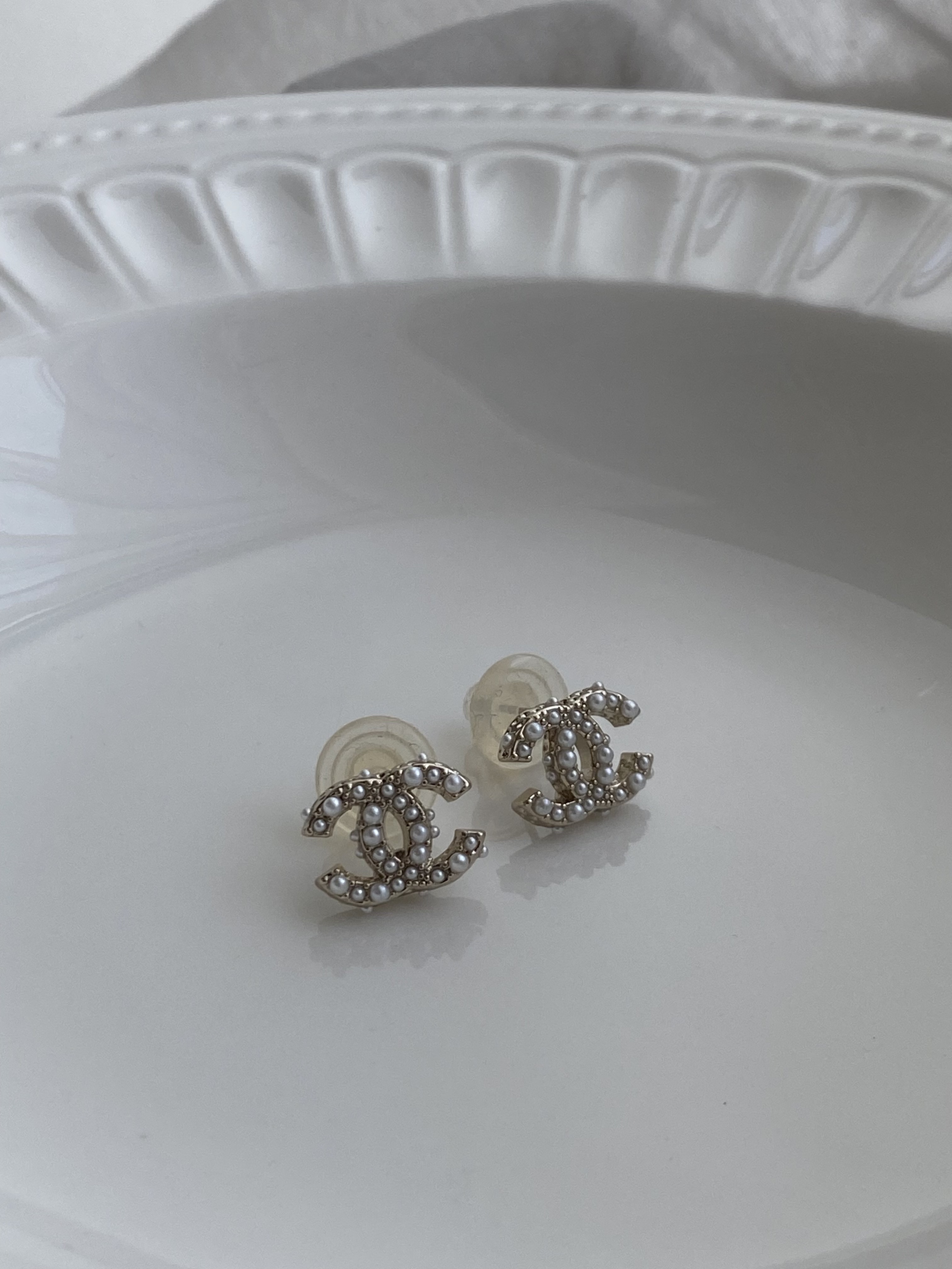 一見傾心雙c珍珠耳針