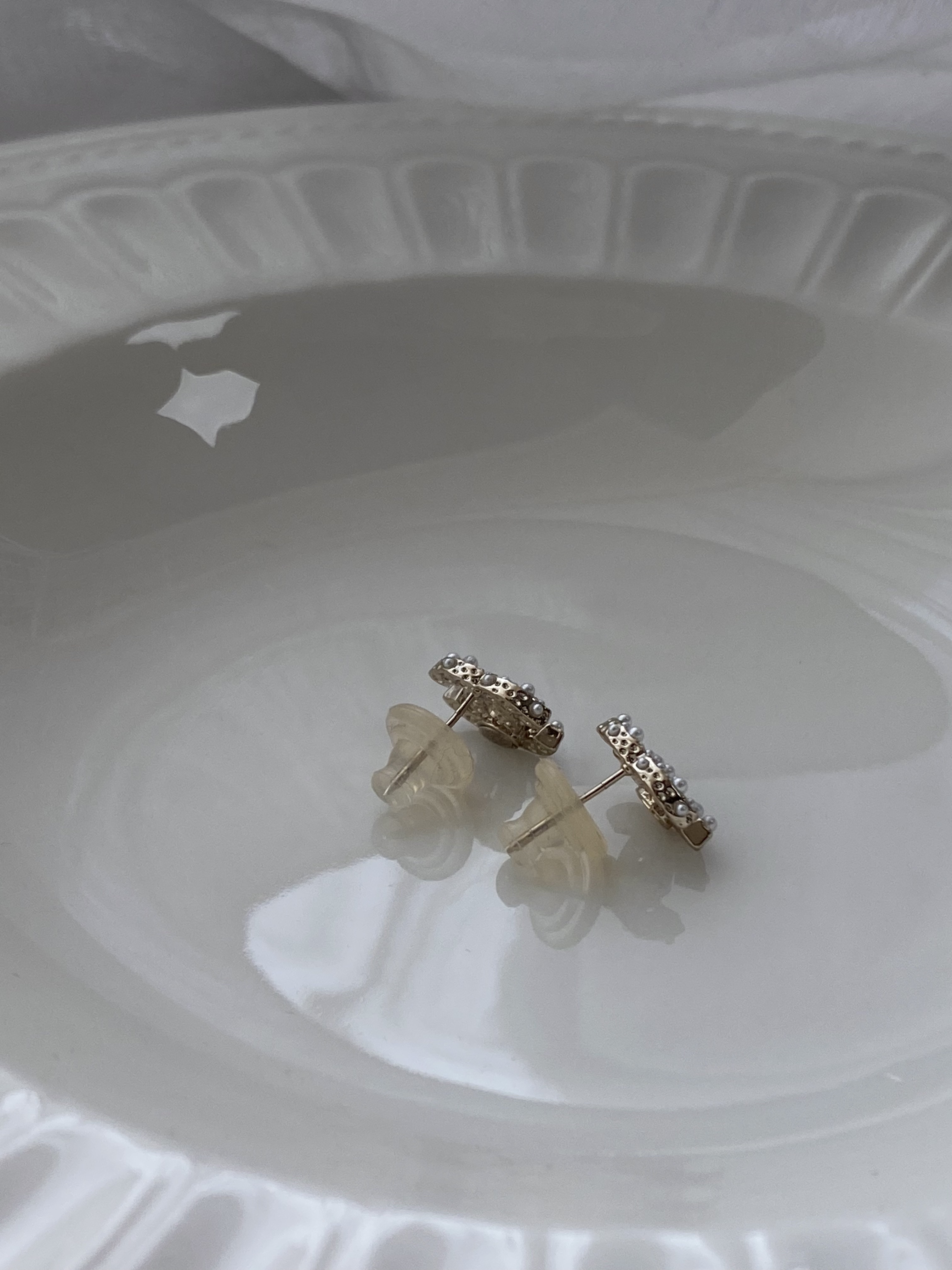 一見傾心雙c珍珠耳針