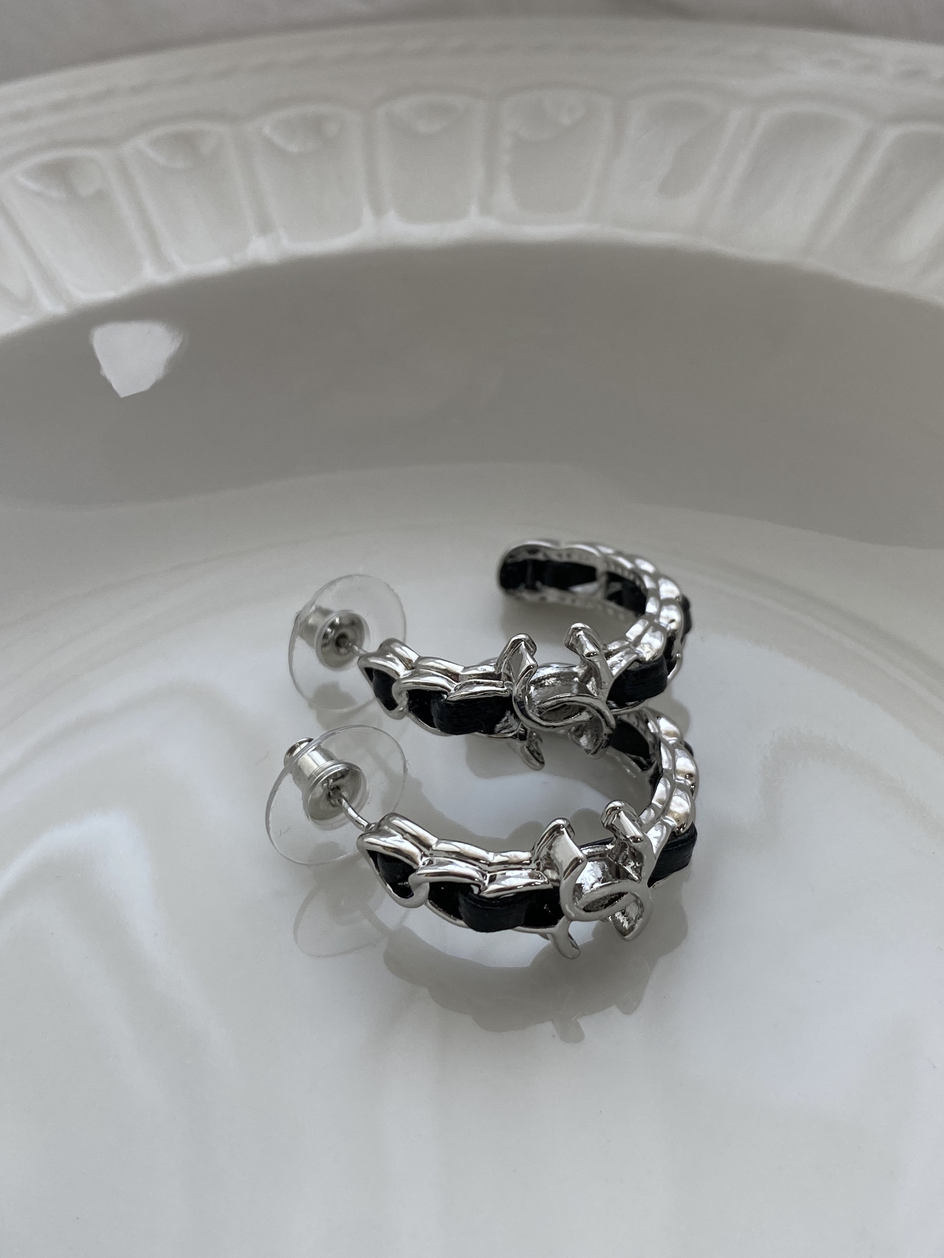 雙C星軌丹寧耳環