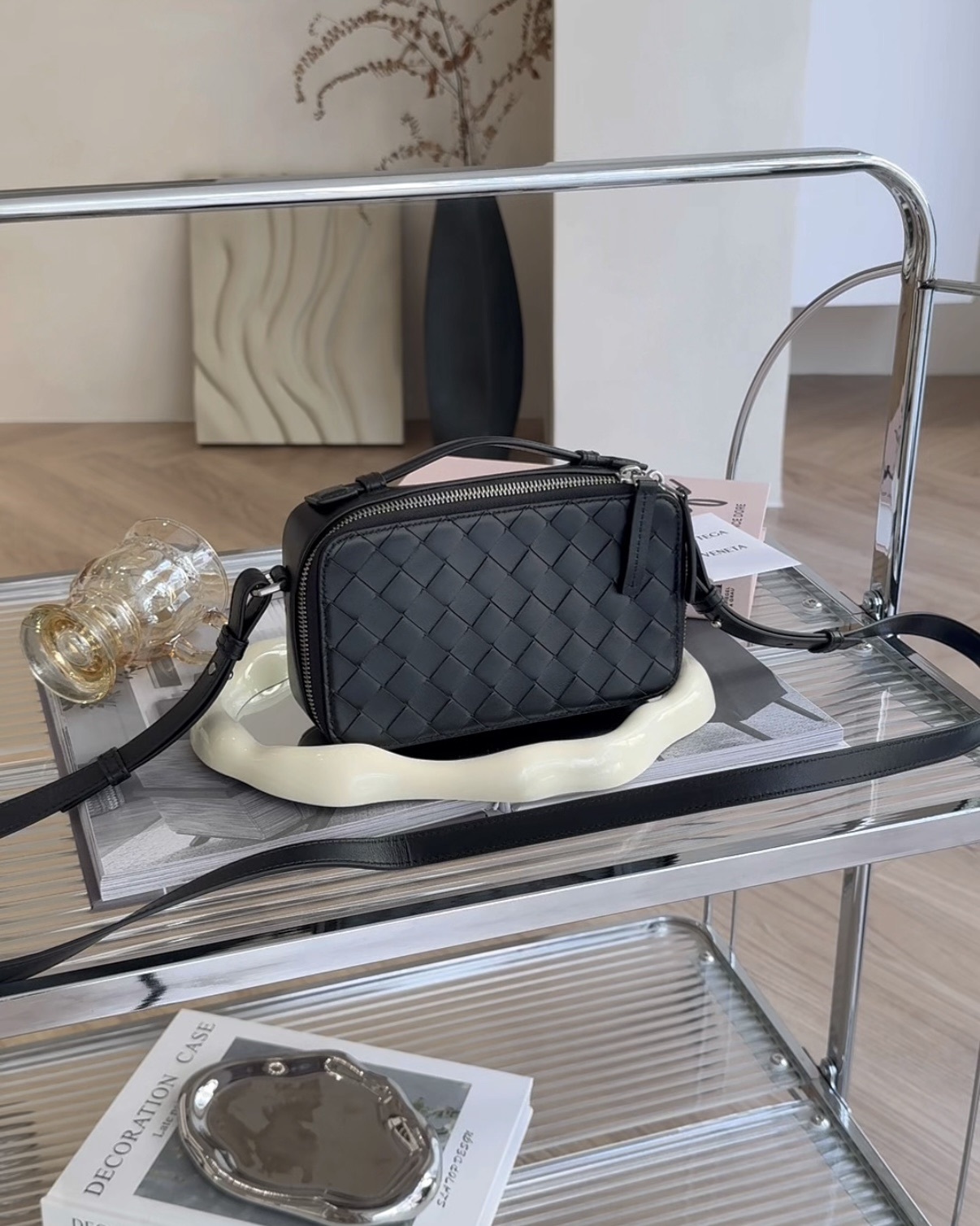 BV｜GETAWAY PHONE POUCH 編織迷你相機包 黑色