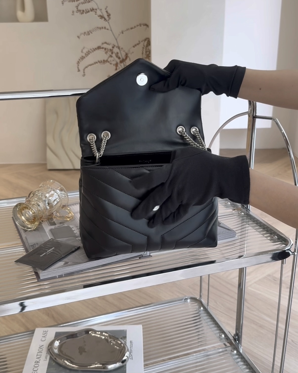 YSL｜LOULOU 方胖 小號 黑銀