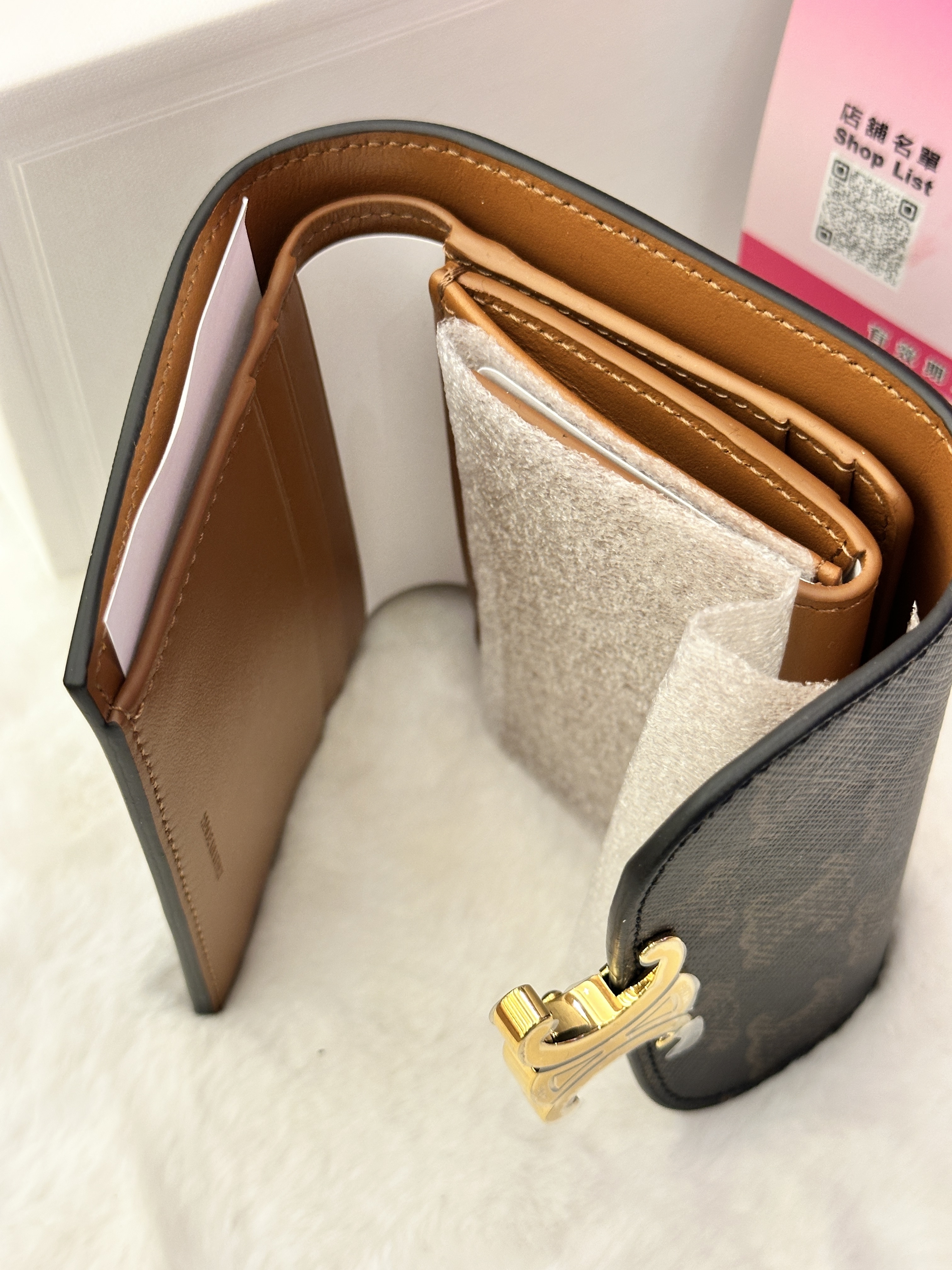 Celine SMALL FLAP WALLET TRIOMPHE IN TRIOMPHE CANVAS