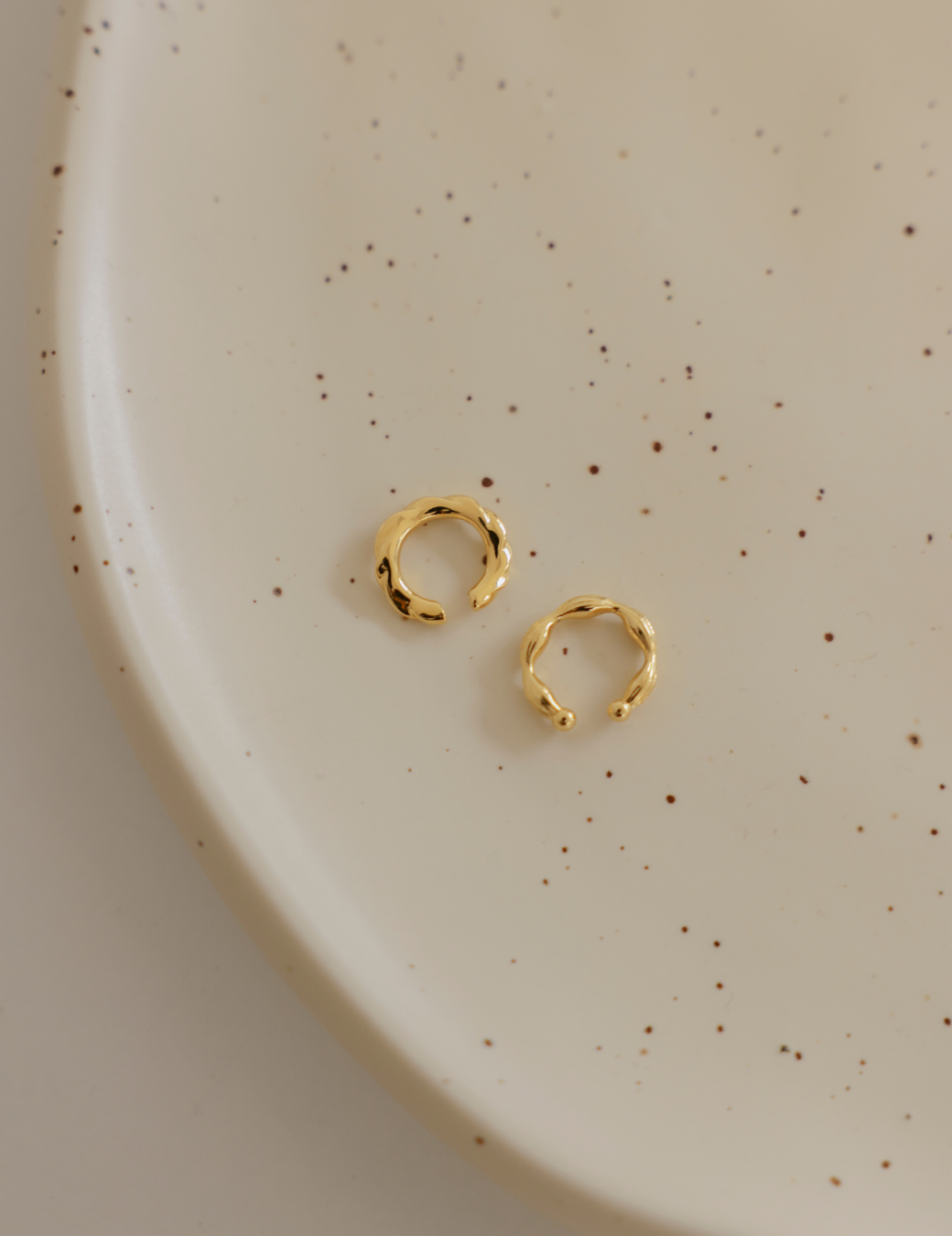 捲邊麻花耳骨夾2件組