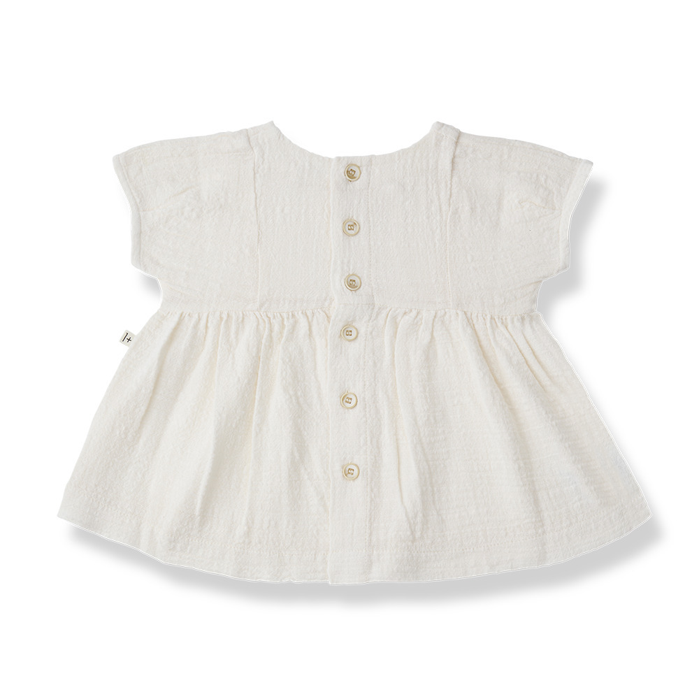 （預購）1+ in the family 領口單釦洋裝 GUALTA - off-white
