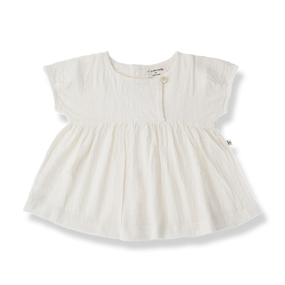 （預購）1+ in the family 領口單釦洋裝 GUALTA - off-white